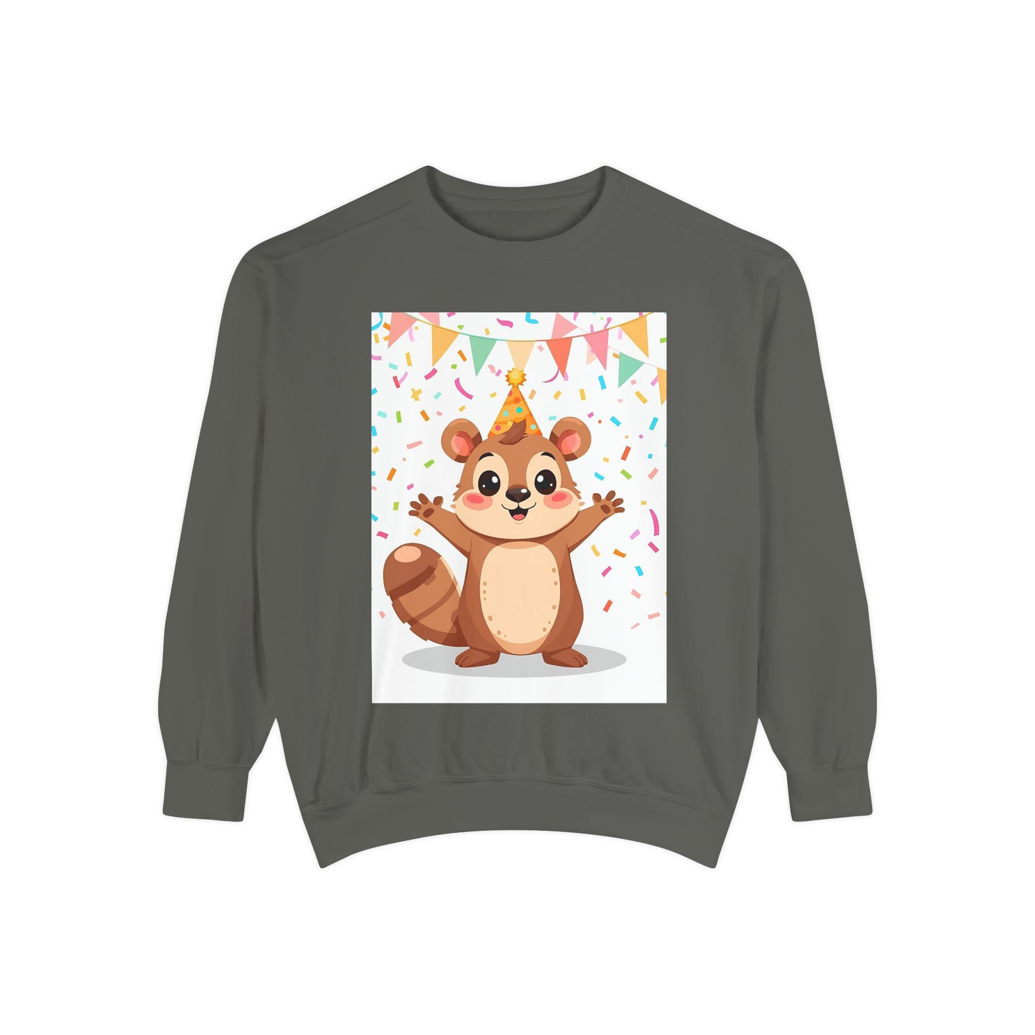 Party Animal With Squirl Unisex Garment-Dyed Sweatshirt