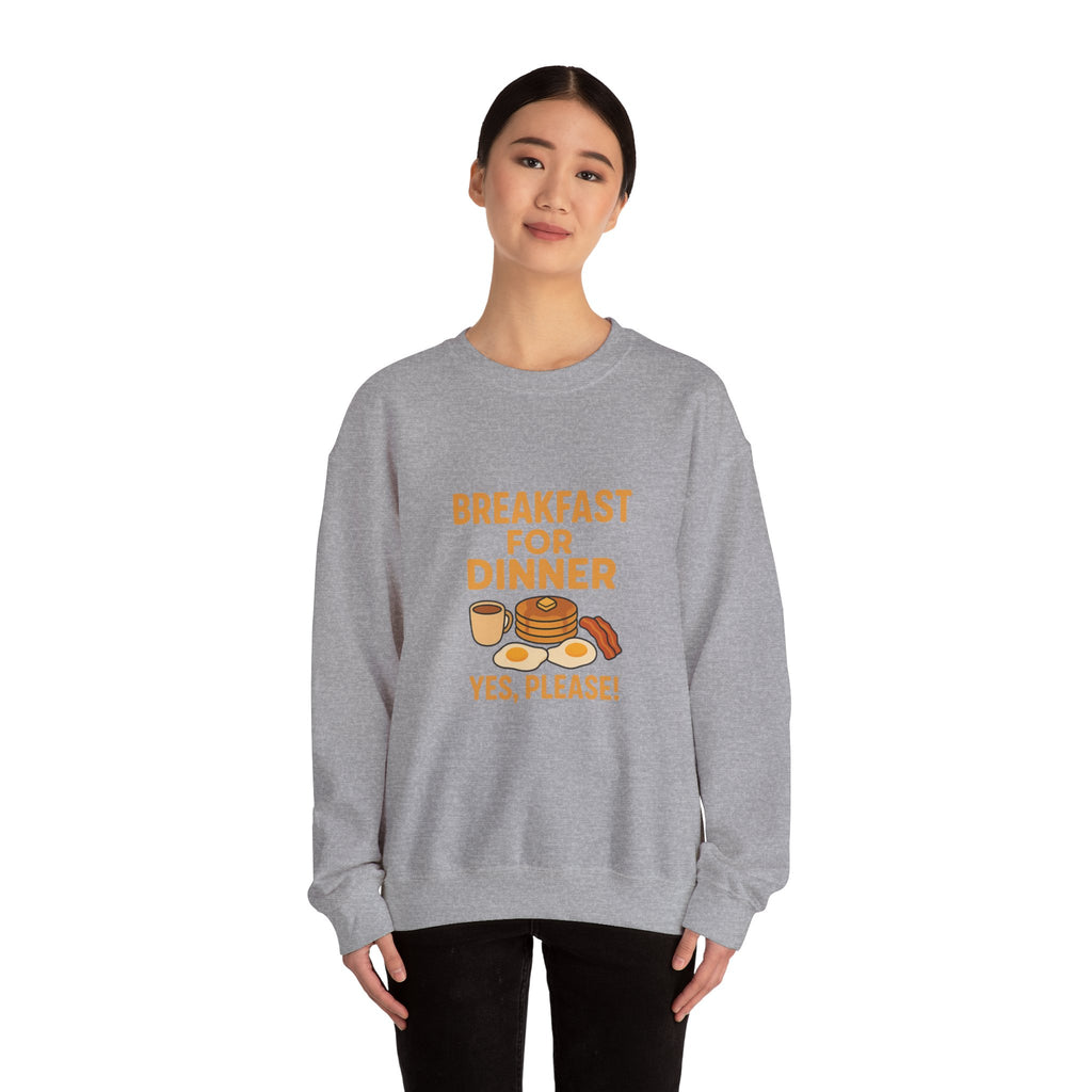 Breakfast for Dinner Sweatshirt, Cozy Crewneck for Food Lovers, Cute Gift for Brunch Enthusiasts, Fun Casual Wear, Ideal for Foodie Gifts