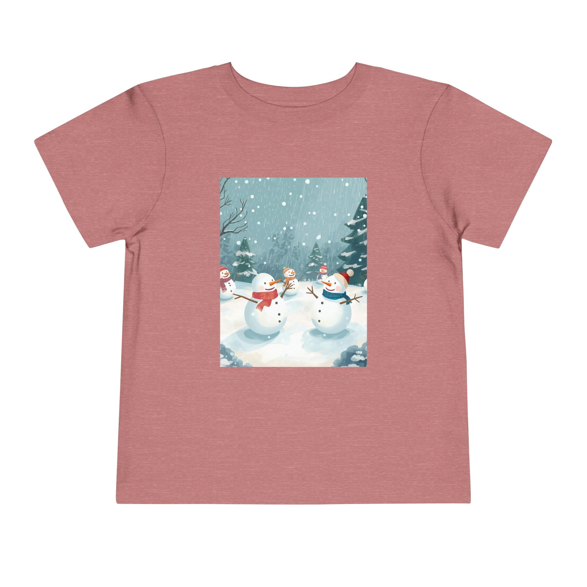 Festive Christmas Snowman Toddler Short Sleeve Tee