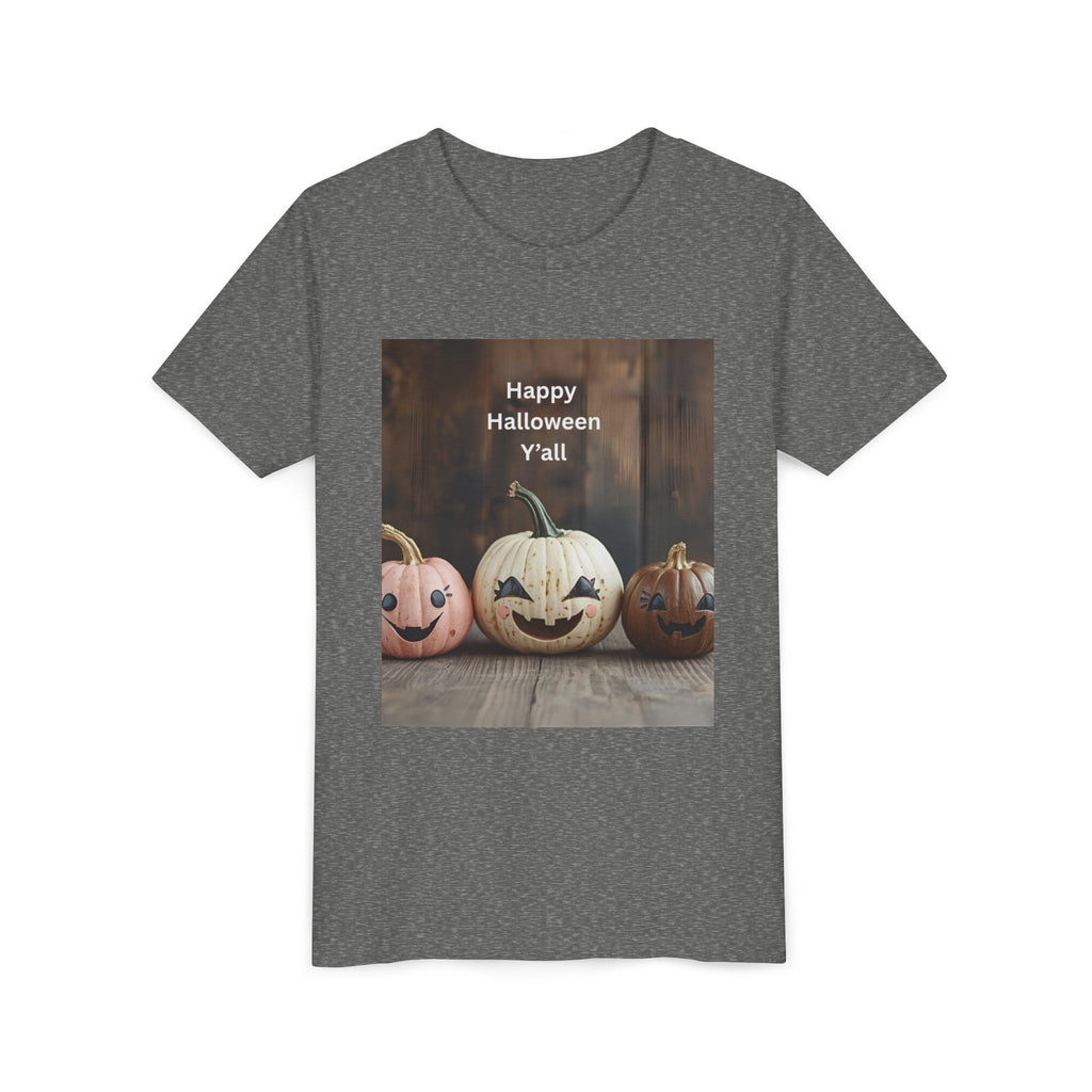 Happy Halloween Youth Tee, Kids Halloween Shirt, Pumpkin T-Shirt, Fall Festival Apparel, Trick or Treat Wear, Spooky Season Top