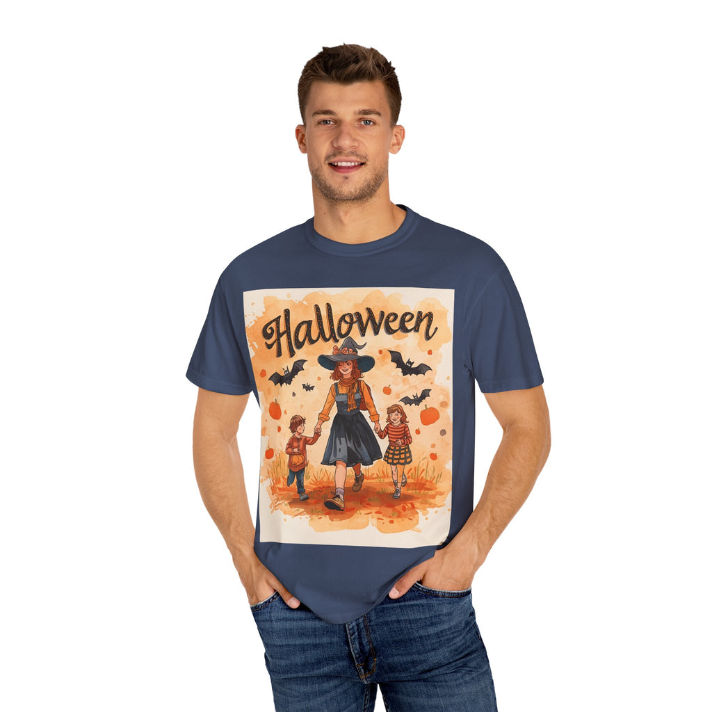 Halloween Themed Mom And Children Unisex T-shirt, Spooky Family Shirt, Fall Apparel, Halloween Costume Tee, Handcrafted Halloween Gift