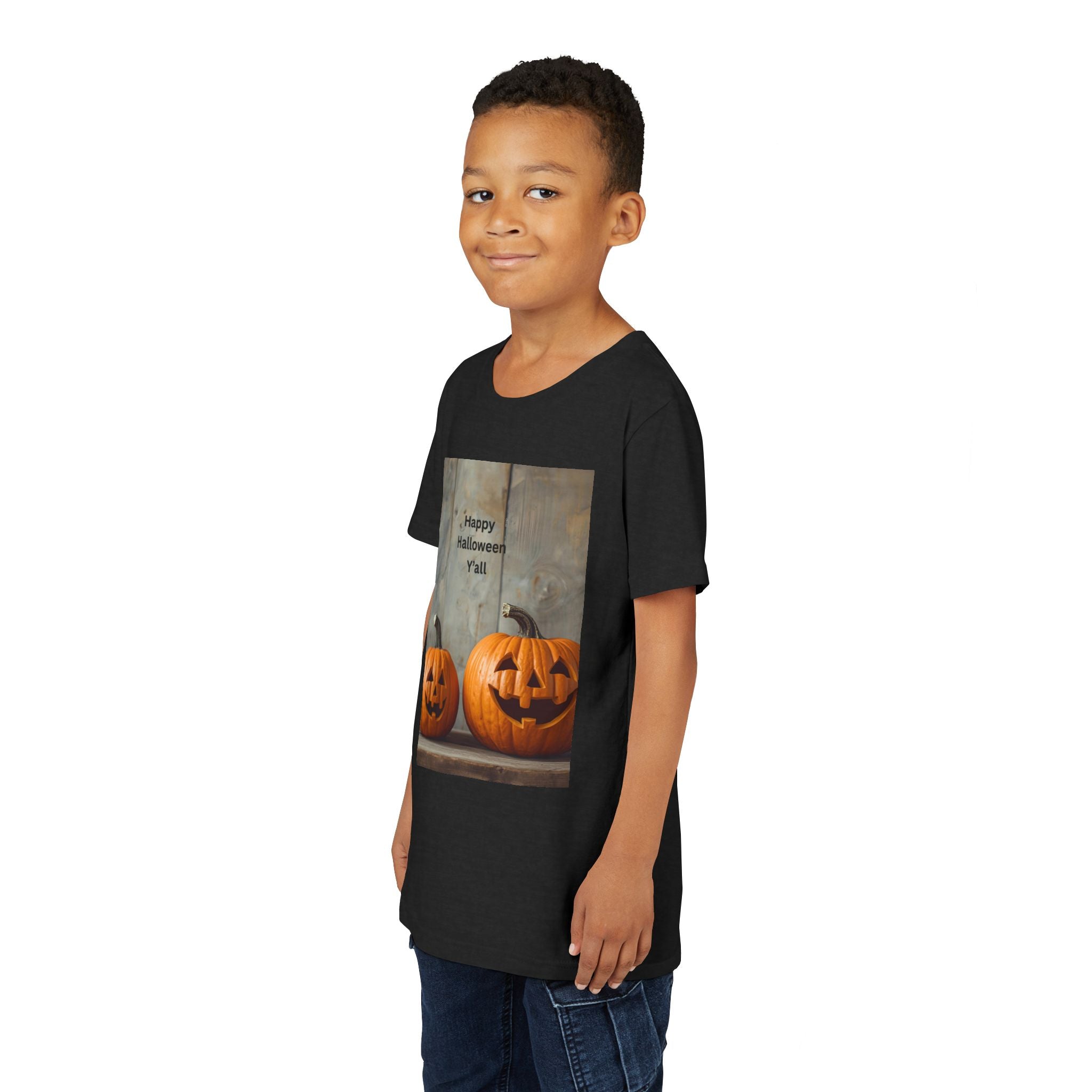 Halloween Pumpkin Youth Tee, Spooky Kids Shirt, Pumpkin Graphic Tee, Fall Celebration Gift, Trick or Treat Outfit