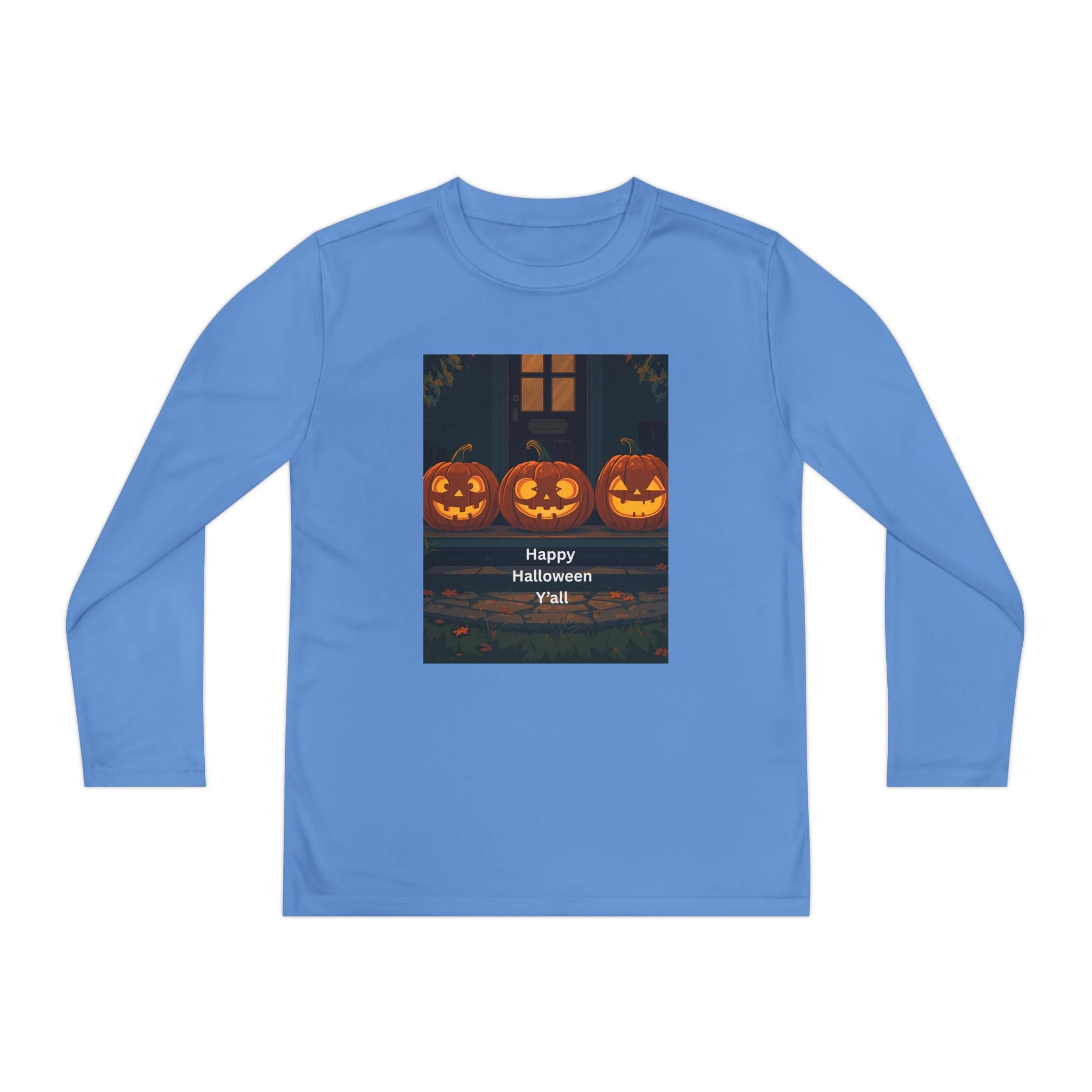 Halloween Pumpkin Youth Long Sleeve Competitor Tee