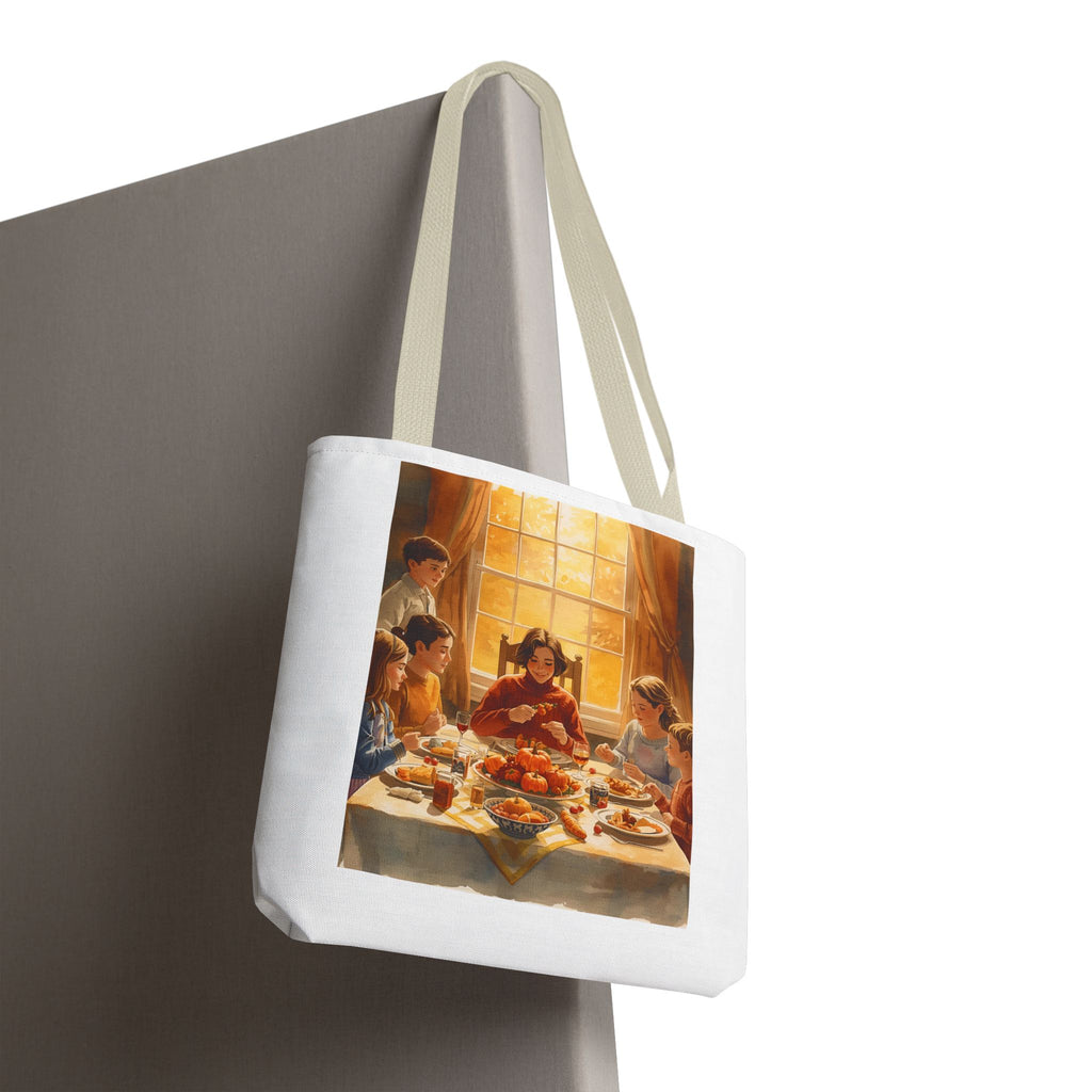 Artistic Family Dinner Tote Bag | Unique AOP Design for Gatherings, Picnics, Gifts, Home Decor, Everyday Use