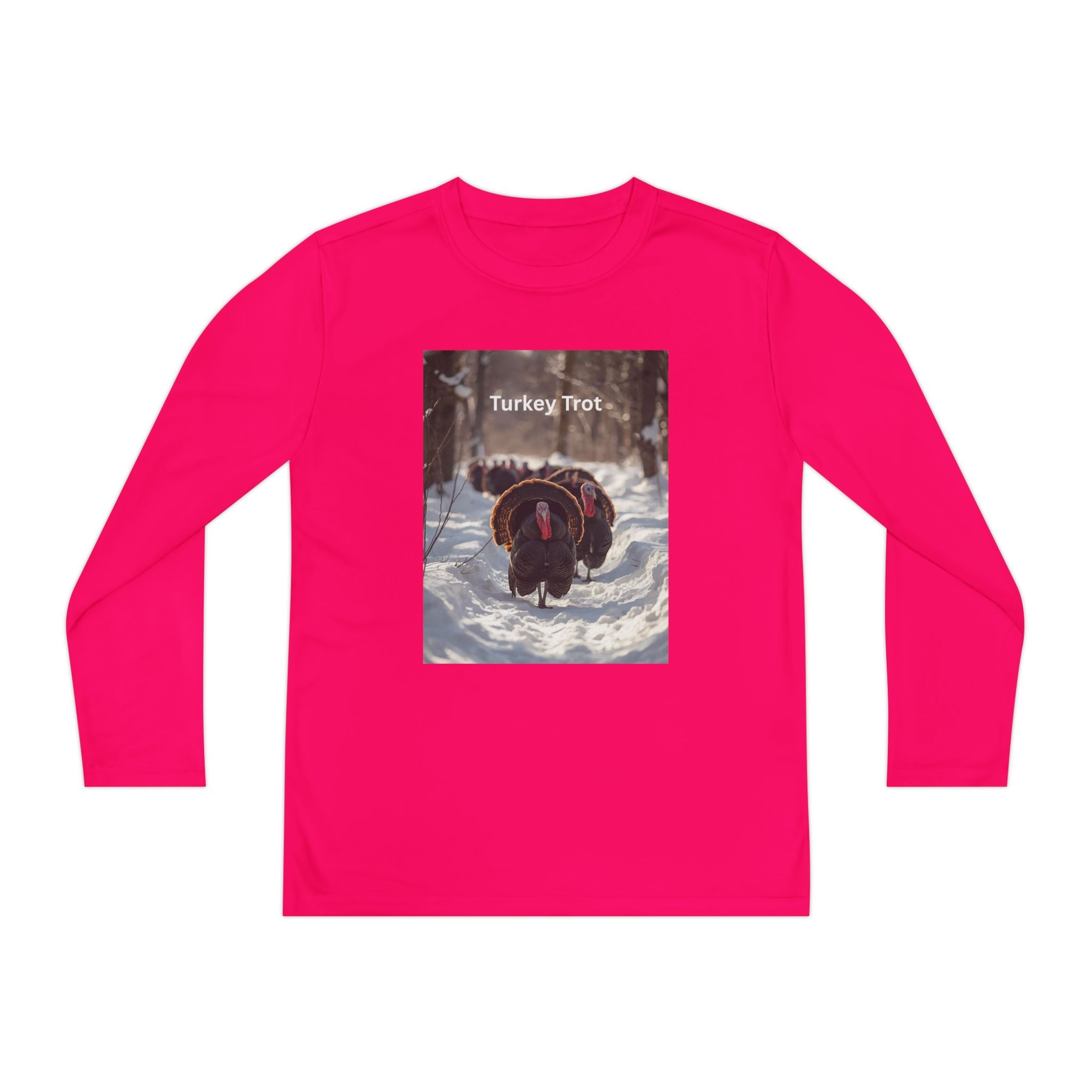 Youth Long Sleeve Turkey Trot Tee, Thanksgiving Shirt, Kids Running Shirt, Fall Apparel, Holiday Graphic Tee, Gift for Young Athletes