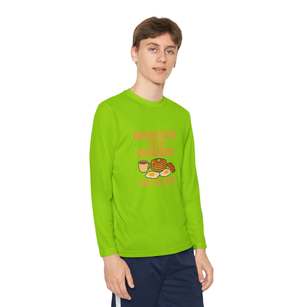 Breakfast For Dinner Youth Long Sleeve Competitor Tee