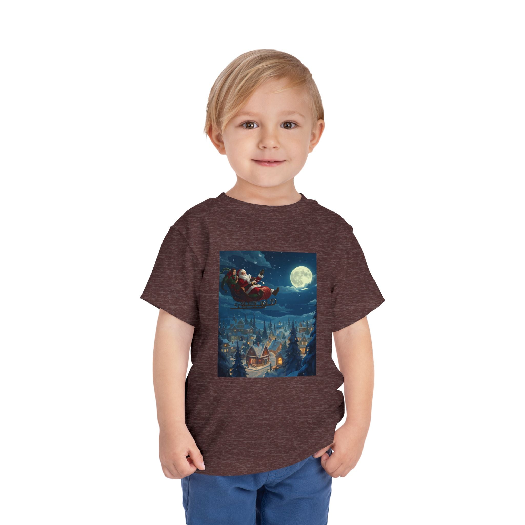 Christmas Santa Sleigh Toddler Short Sleeve Tee