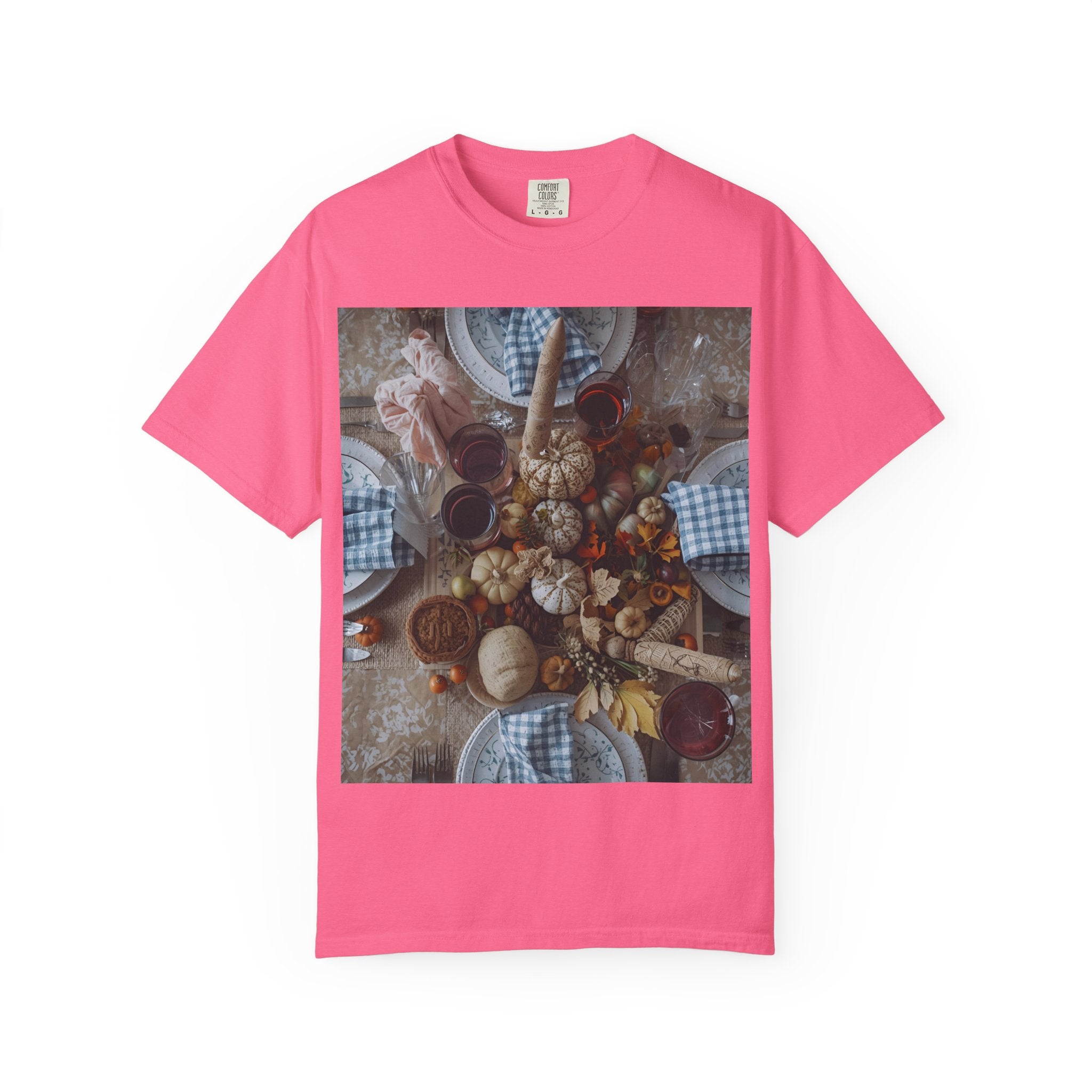 Rustic Gatherings Feast Unisex T-Shirt | Cozy Fall Apparel, Thanksgiving Casual Wear, Gift for Food Lovers, Unique Kitchen Decor, Autumn Gathering Tee