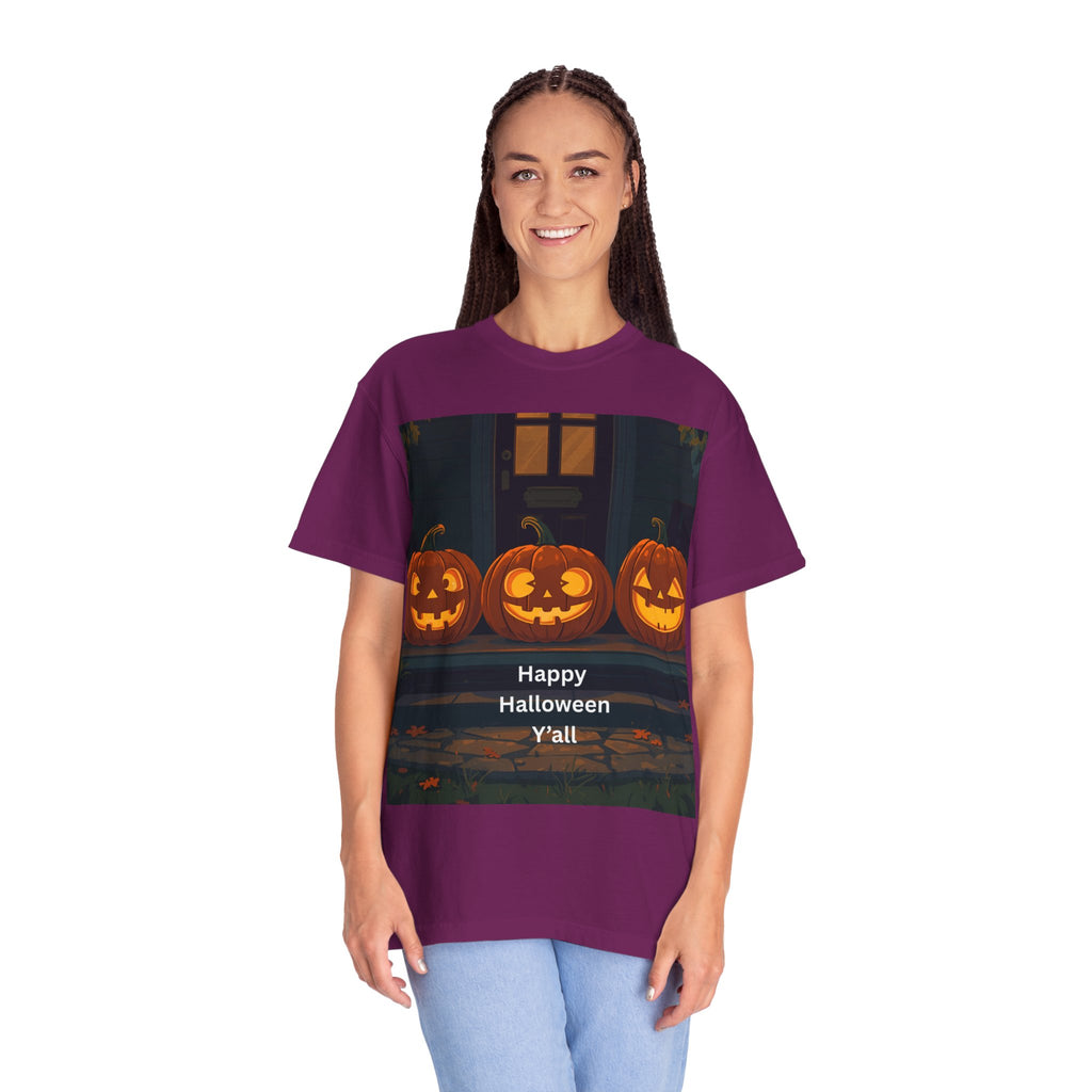 Happy Halloween Pumpkin Unisex T-shirt, Spooky Season Tee, Fall Festival Shirt, Pumpkin Graphic Top, Halloween Gift for Him/Her