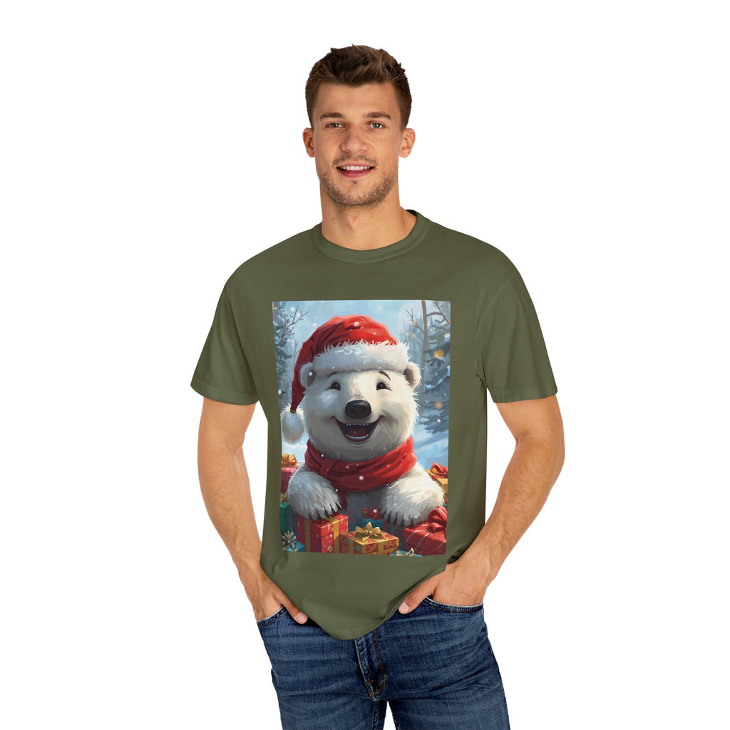 Christmas Polar Bear T-shirt, Holiday Tee, Unisex Gift Shirt, Winter Apparel, Cute Animal T-shirt