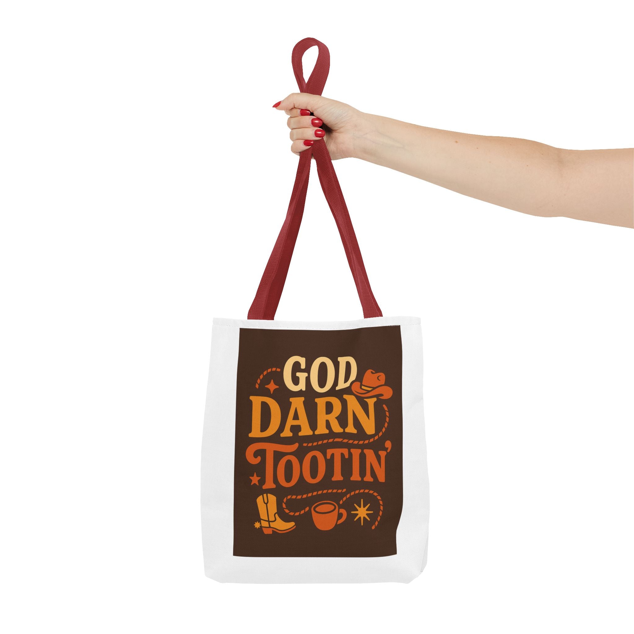 Western-Themed Tote Bag with 'God Darn Tootin' Design, Cowgirl Tote, Funny Grocery Bag, Cowboy Gift, Unique Beach Bag, Tote for Festivals