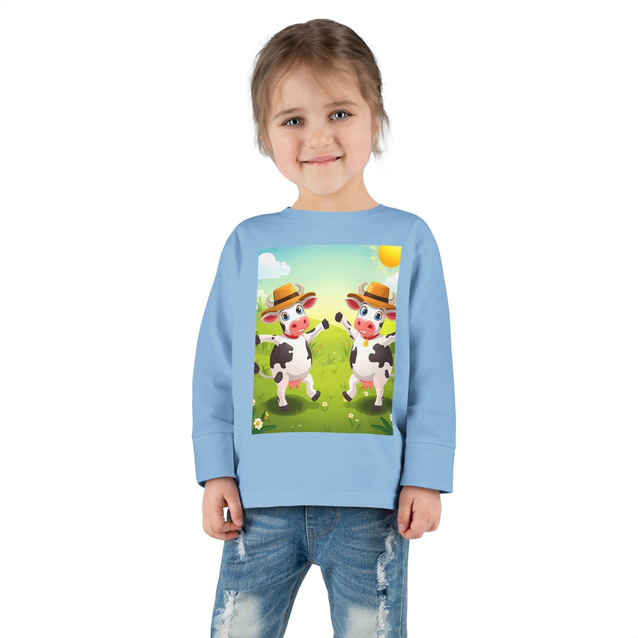 Cute Cows Farm Fun Toddler Long Sleeve Tee