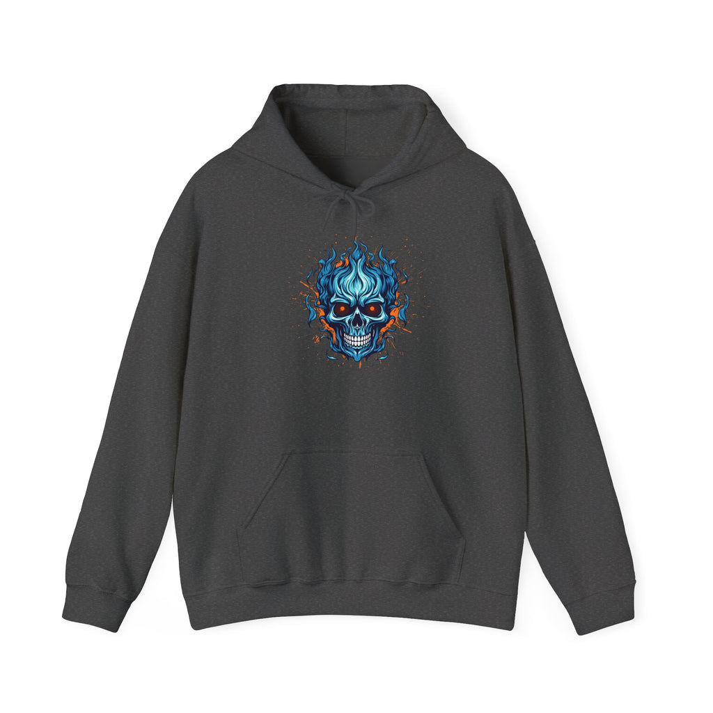 Flame Skull Graphic Hoodie, Cozy Lounge Sweatshirt, Unique Gift for Halloween, Unisex Outerwear, Casual Streetwear