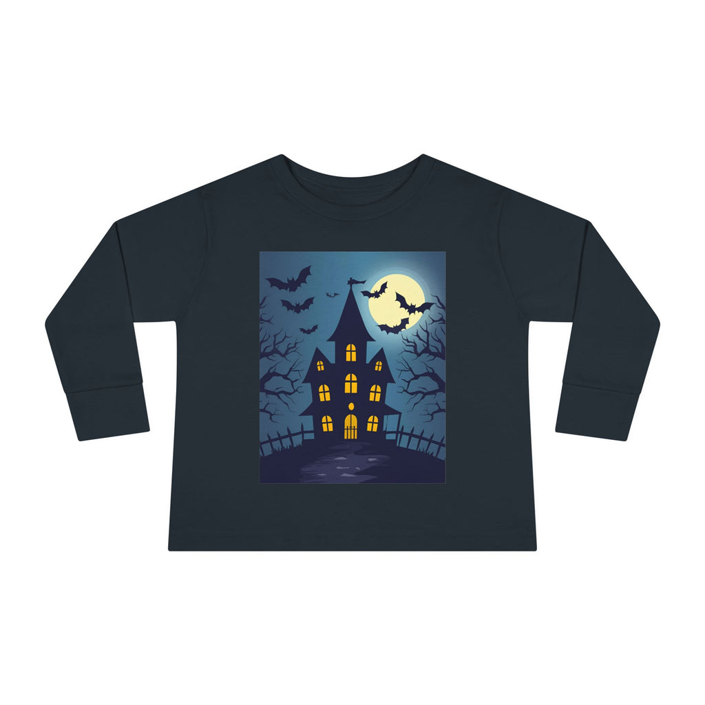 Halloween Haunted House Toddler Halloween Long Sleeve Tee, Spooky Haunted House Shirt, Kids Halloween Costume Top, Fall Festive Apparel, Trick or Treat Clothing
