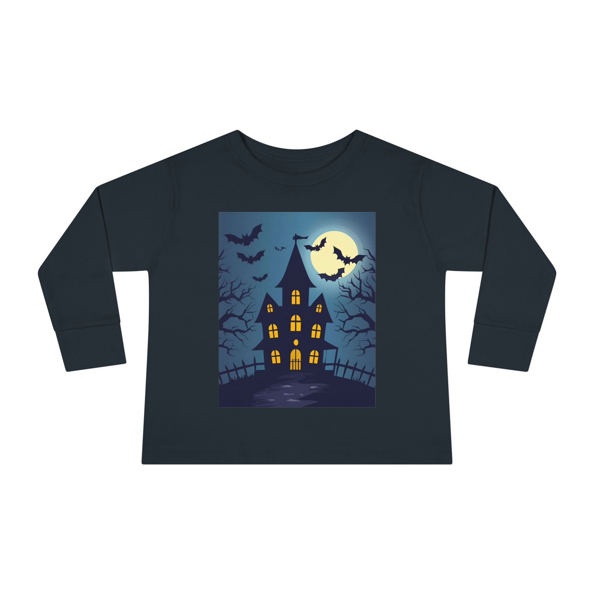 Halloween Haunted House Toddler Halloween Long Sleeve Tee, Spooky Haunted House Shirt, Kids Halloween Costume Top, Fall Festive Apparel, Trick or Treat Clothing