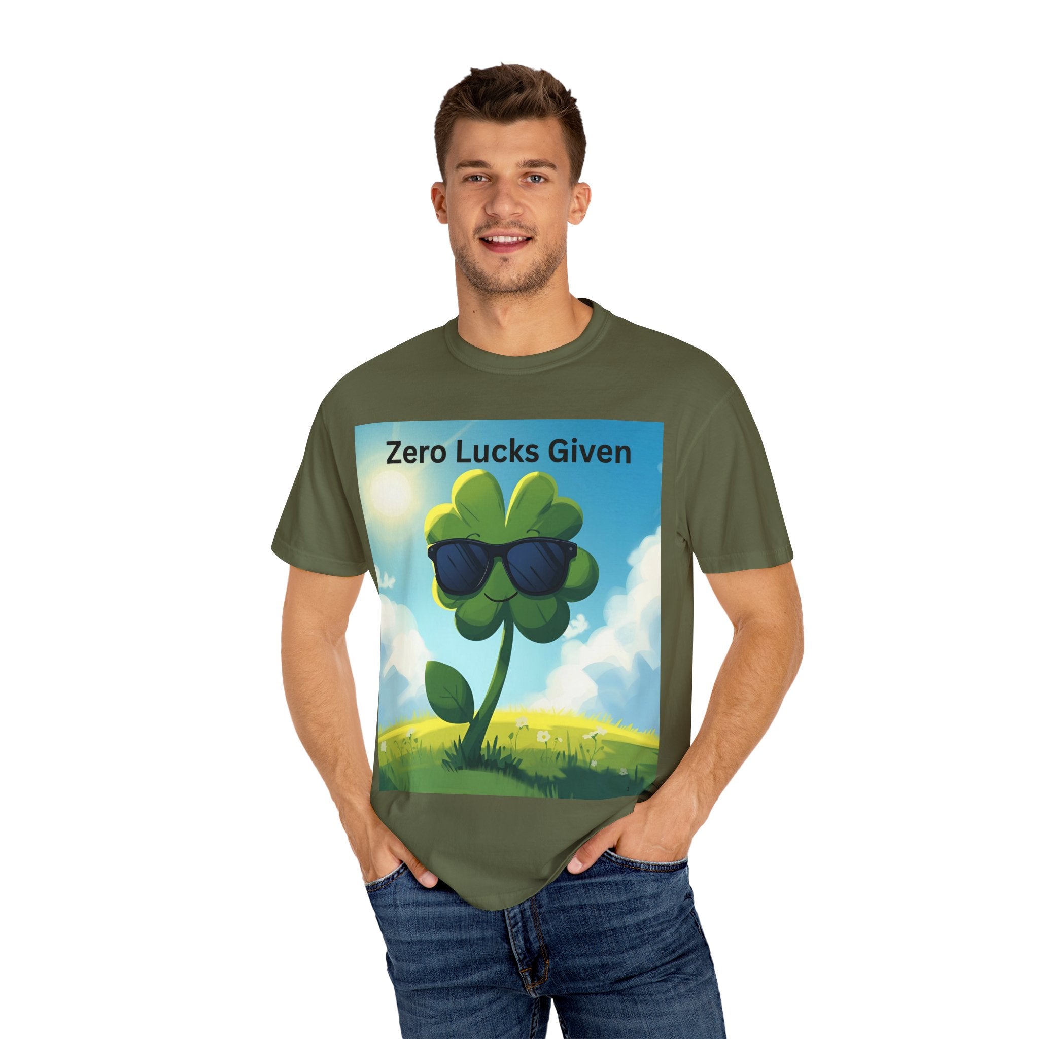 Zero Lucks Given T-Shirt, Funny Unisex Tee, Casual Wear, Gift for St. Patrick's Day, Summer Outfit, Funny Quote Shirt