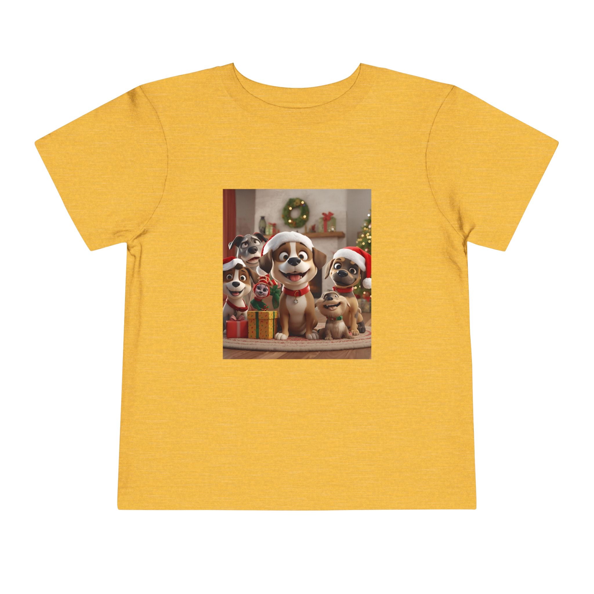 Cute Christmas Festive Puppy Toddler Tee, Cute Dog Christmas Shirt, Kids Holiday Clothing, Animal Lover Gift, Birthday Outfit