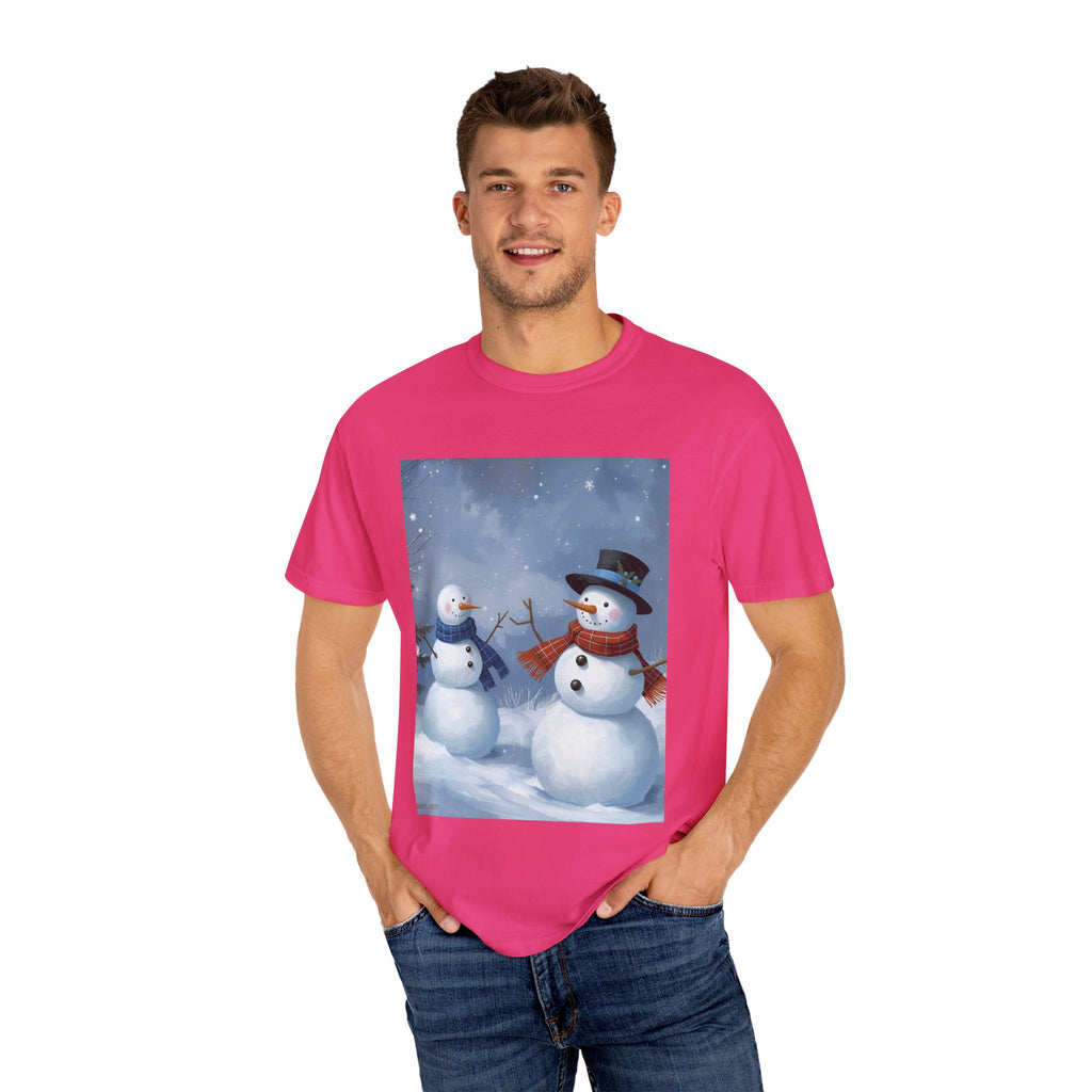 Christmas Snowman Family T-Shirt, Unisex Graphic Tee, Holiday Gift, Winter Apparel, Cozy Casual Wear, Christmas T-Shirt