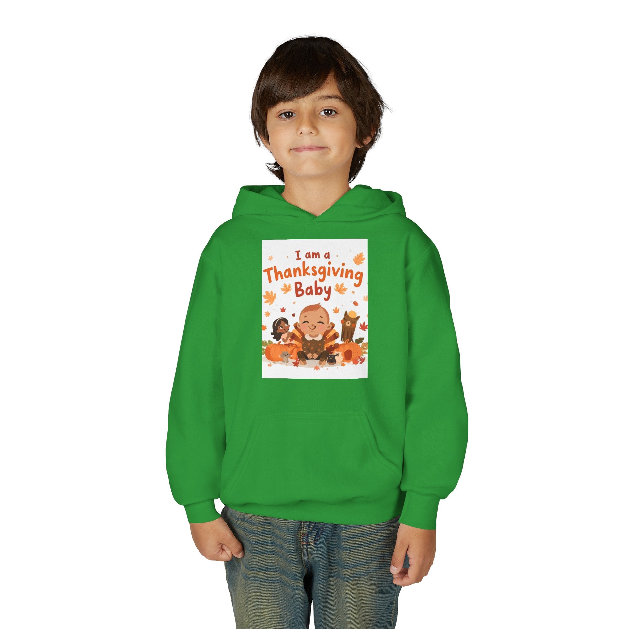 I'm A Thanksgiving Baby Youth Heavy Blend Hooded Sweatshirt