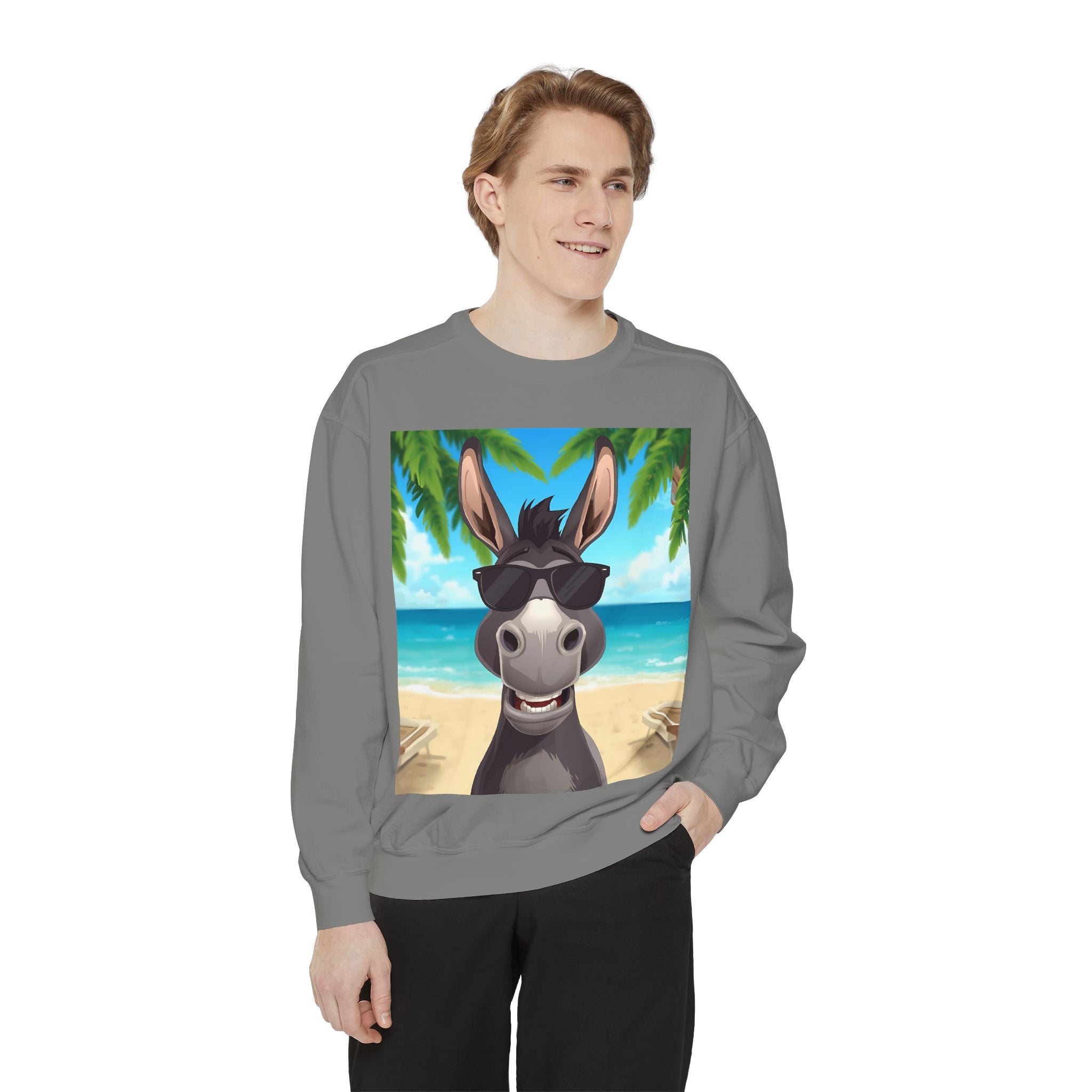 Donkey Beach Vibe Unisex Garment-Dyed Sweatshirt