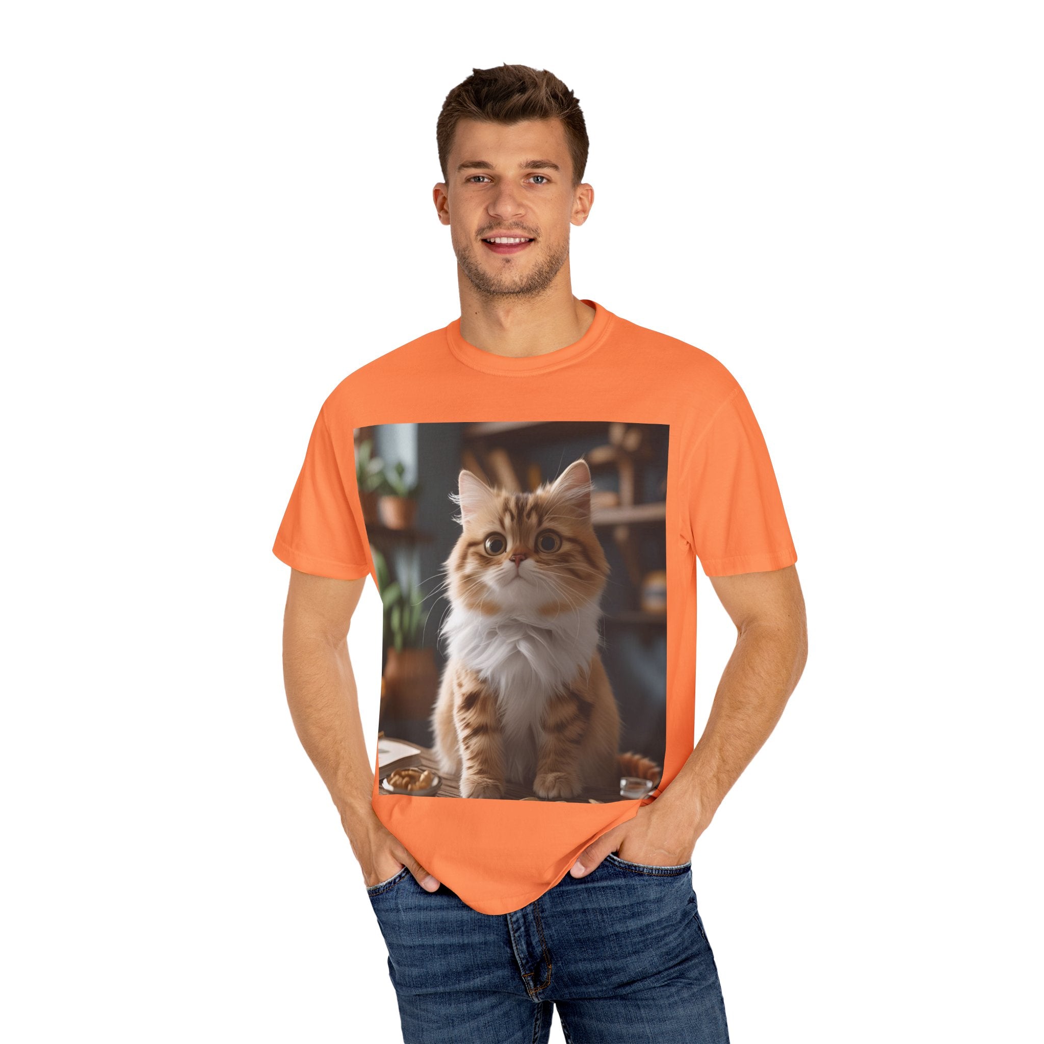 Adorable Cat Graphic T-shirt for Animal Lovers, Cute Pet Tee, Gift for Cat Owners, Casual Wear, Unisex Apparel
