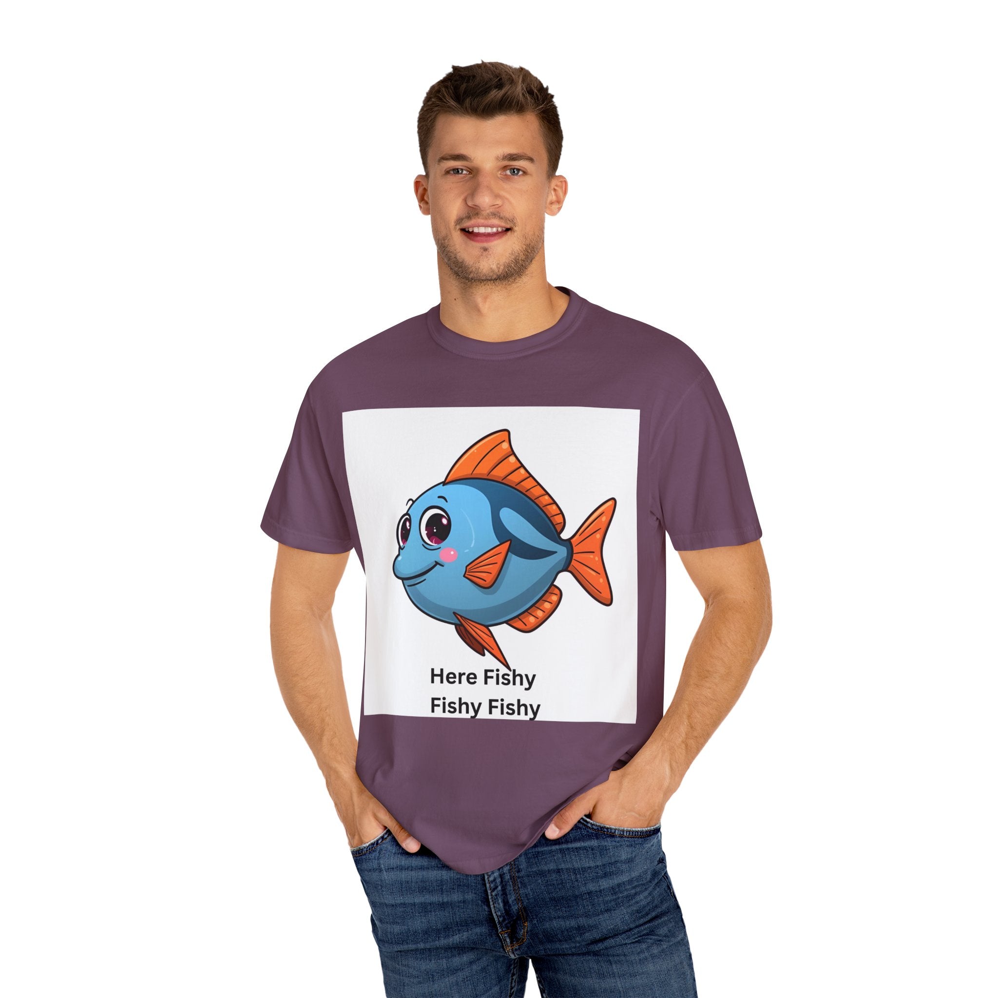 Here Fishy Fishy Fishy Unisex Garment-Dyed T-shirt