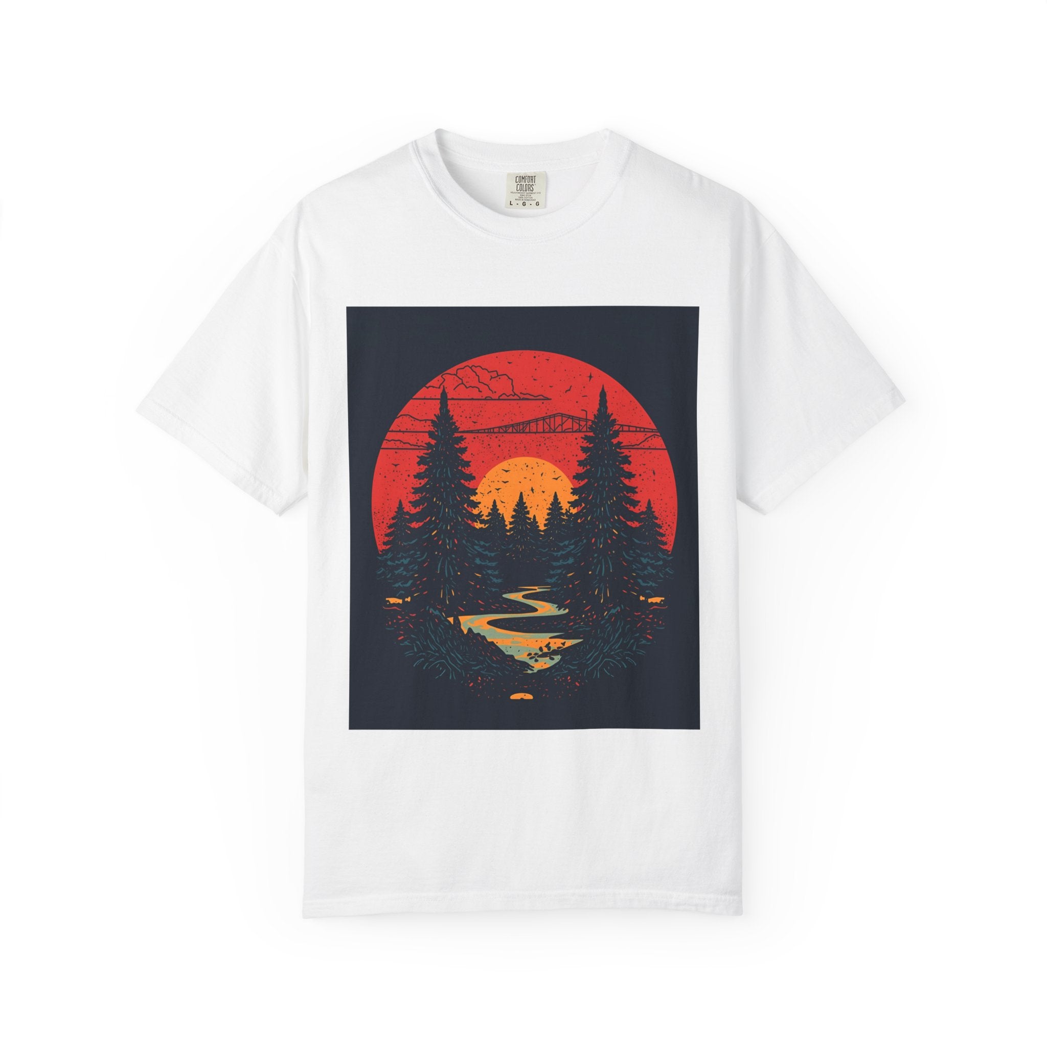 Nature Sunset Unisex T-shirt, Outdoor Adventure Tee, Camping Shirt, Hiking Gear, Mens and Womens Apparel
