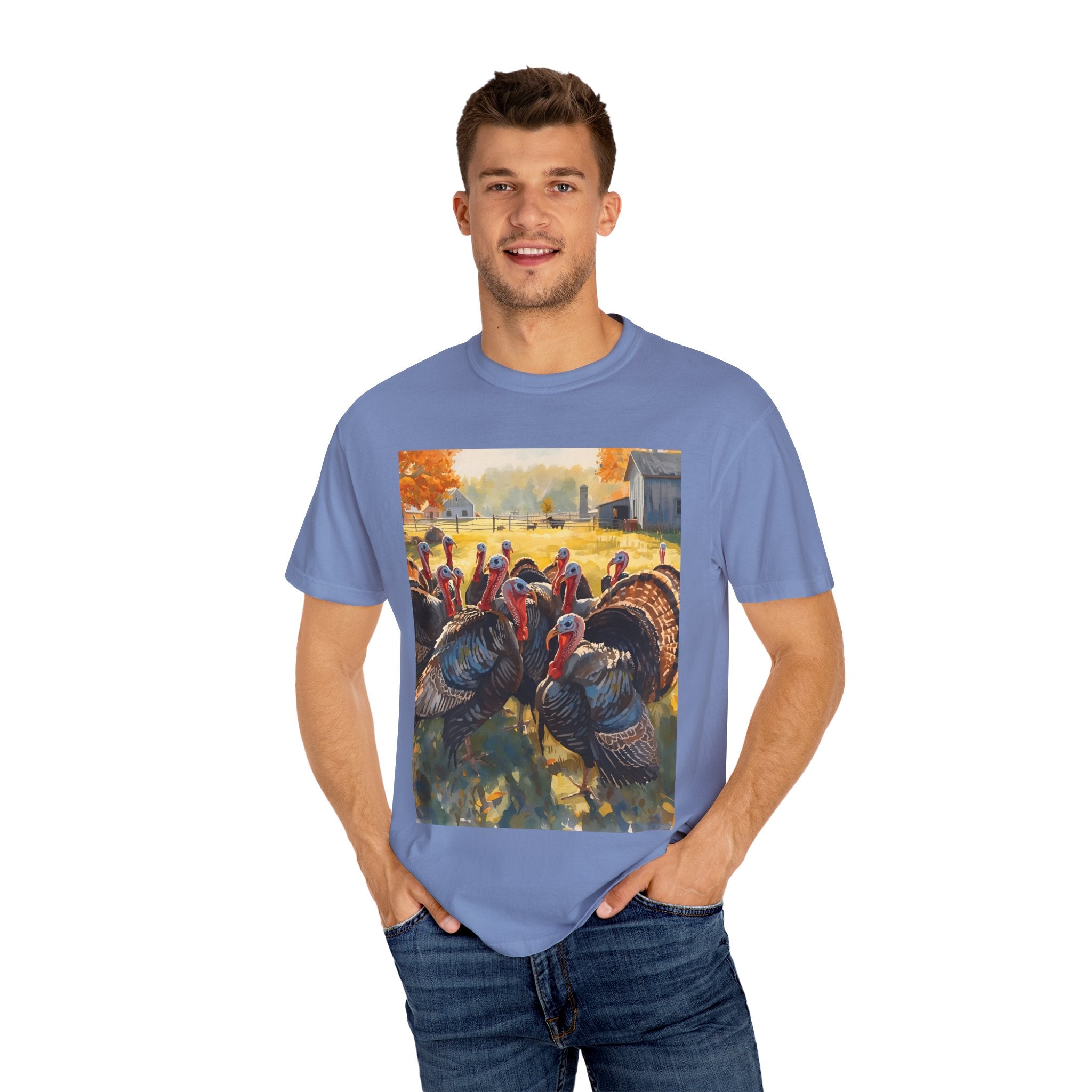 Thanksgiving Turkey T-Shirt, Unisex Holiday Shirt, Fall Apparel, Cozy Gift, Autumn Fashion