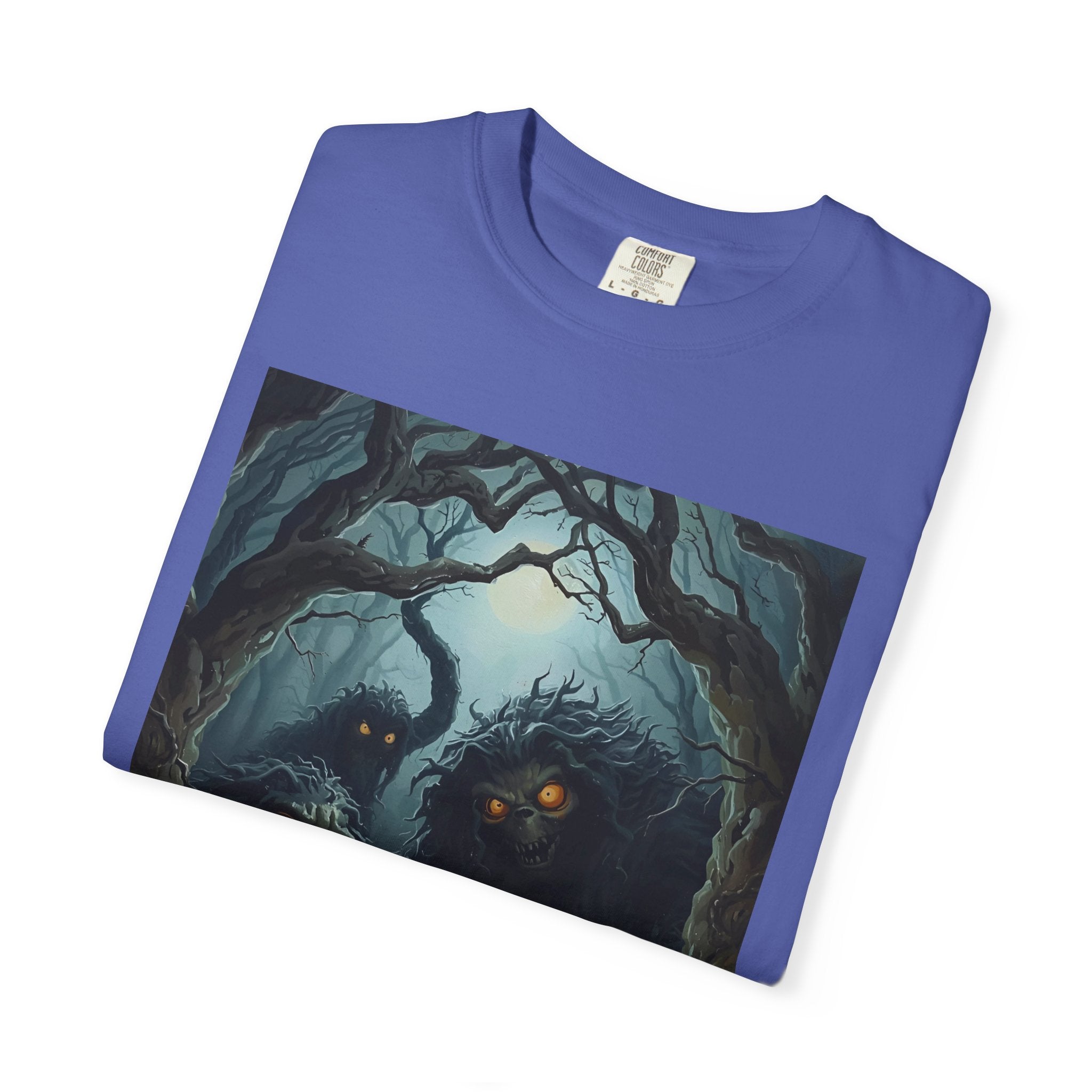Spooky Mystical Forest T-Shirt | Unisex Garment-Dyed Tee for Nature Lovers | Perfect for Halloween, Casual Wear, Gift Idea