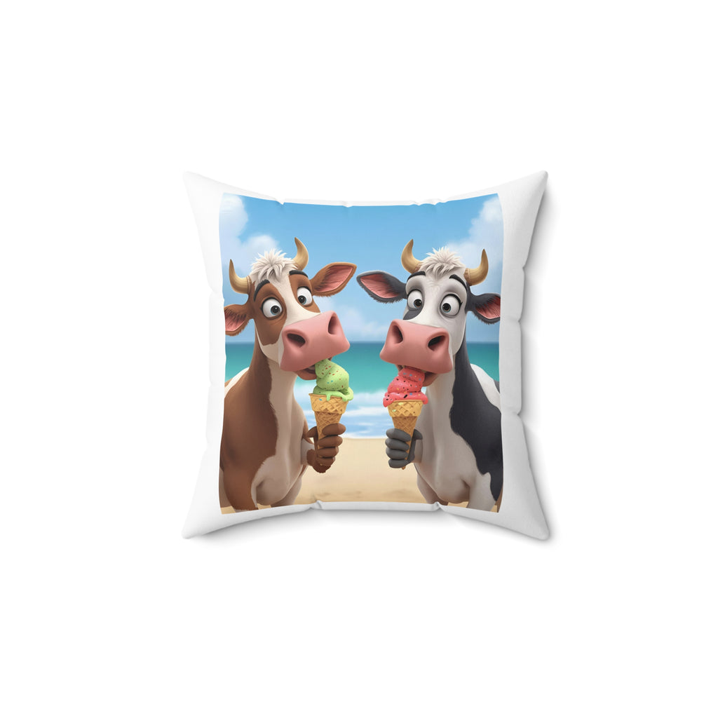 Whimsical Cow Pillow, Farmhouse Decor, Cute Animal Home Accent, Summer Vibes Cushion, Fun Gift for Dairy Lovers