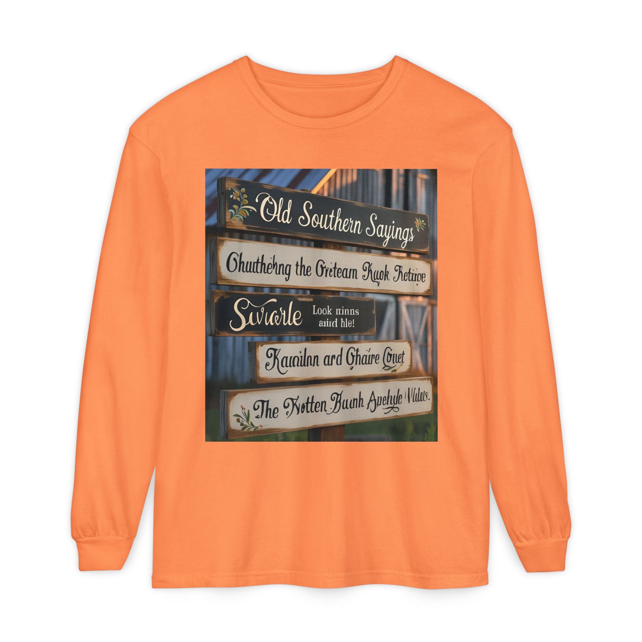 Old Southern Saying Crossings Long Sleeve Tee, Casual Wear, Gift for Southerners, Rustic Style Shirt, Unique Southern Culture Apparel