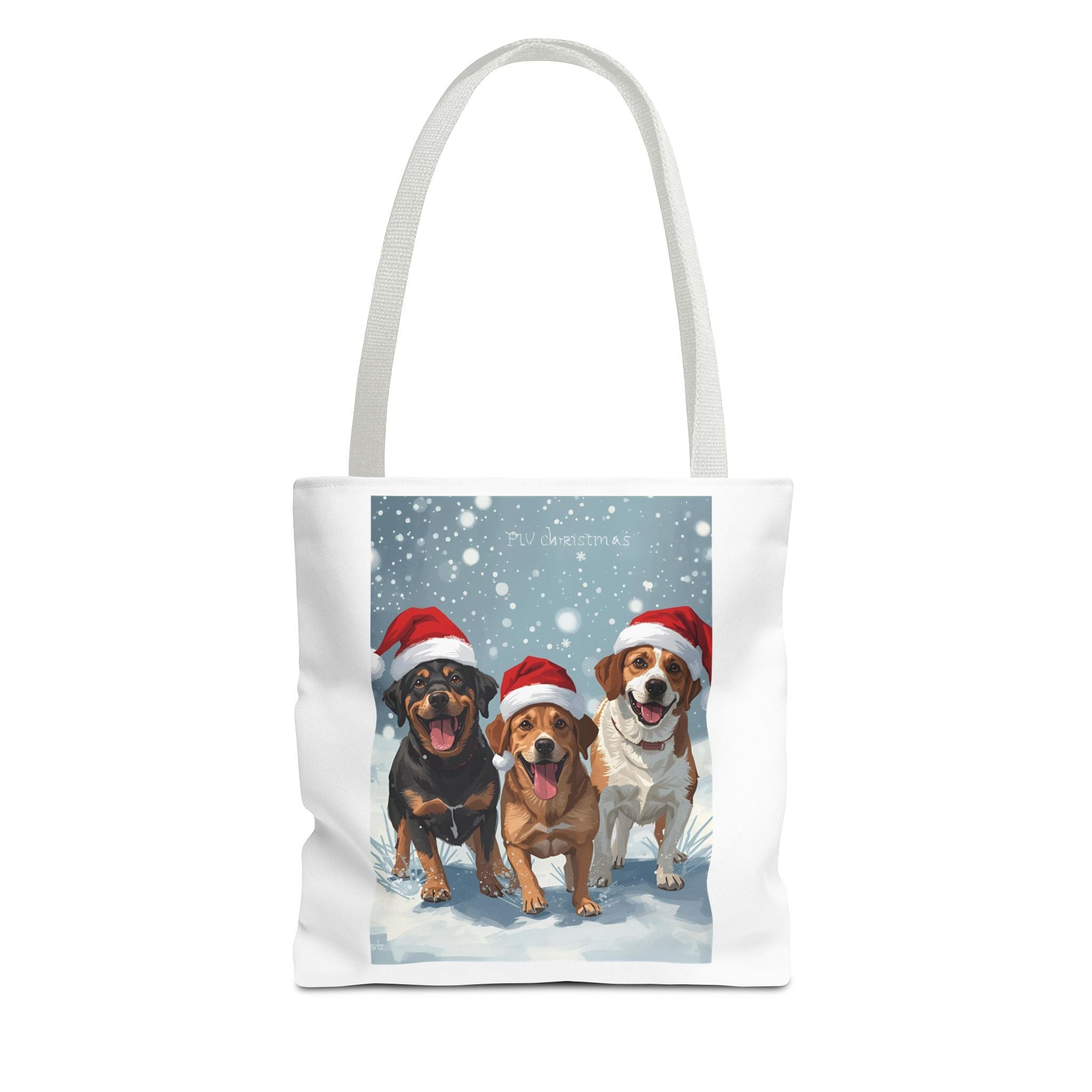 Christmas Dogs Tote Bag | Festive Pet Lover Gift, Snowy Holiday Shopping, Cute Animal Tote, Winter Accessory, Gift for Dog Owners