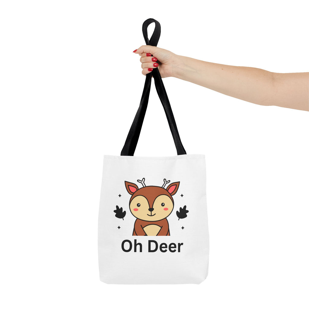 Oh Deer Cute Tote Bag - Forest Animal Lover Gift, Fun Shopper Bag, Eco-Friendly Tote, Animal Print Carryall, Unique Gift for Kids