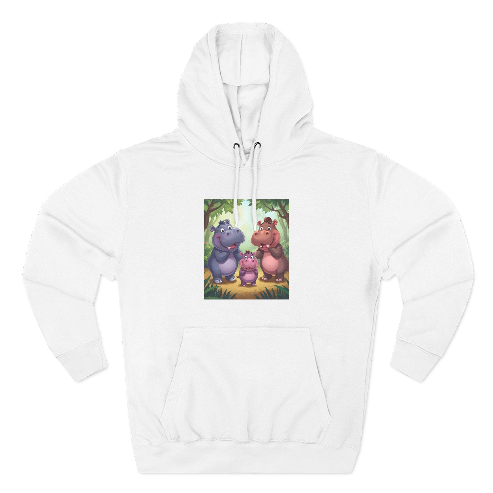 Hippo Cute Three-Panel Fleece Hoodie