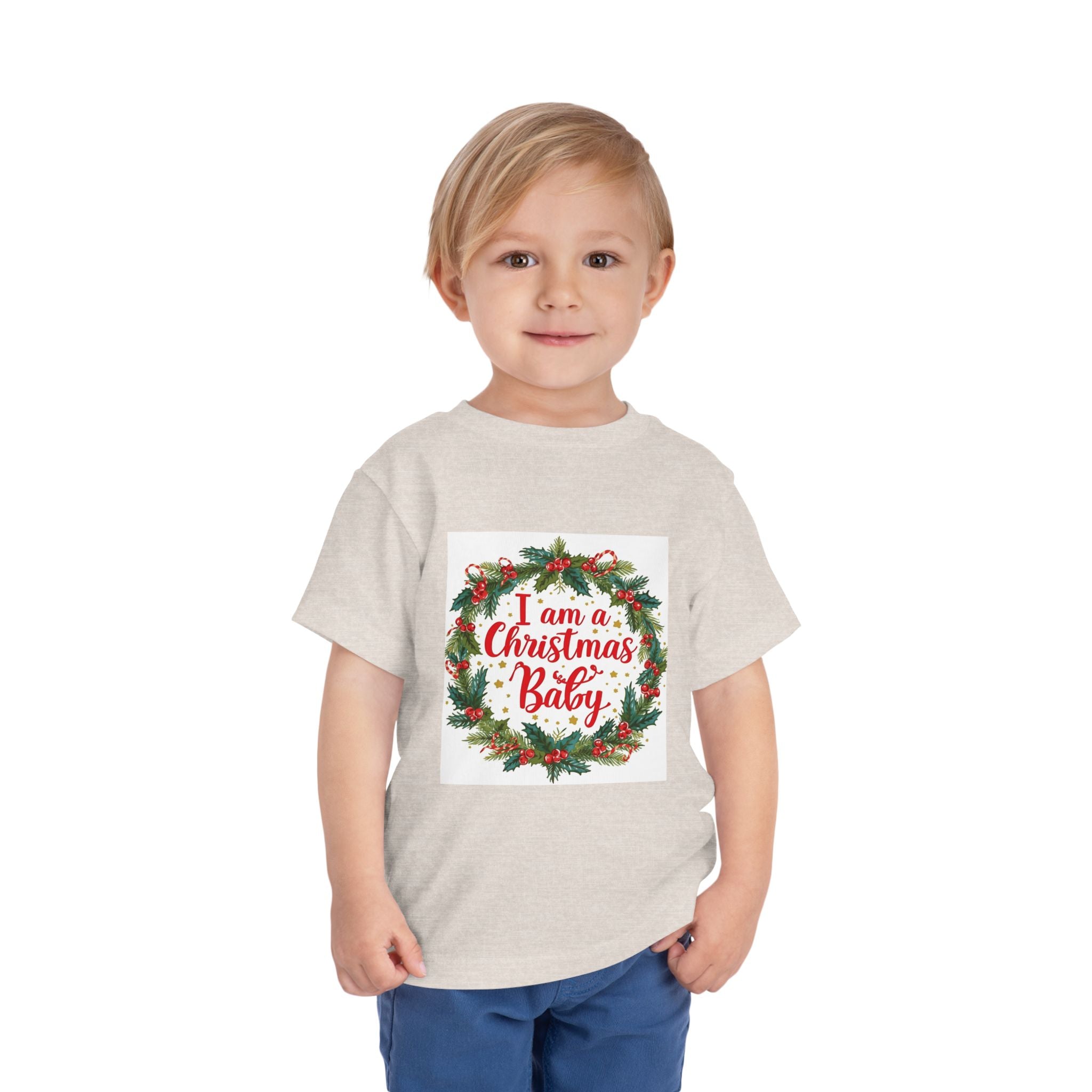 I Am A Christmas Baby Toddler Short Sleeve Tee