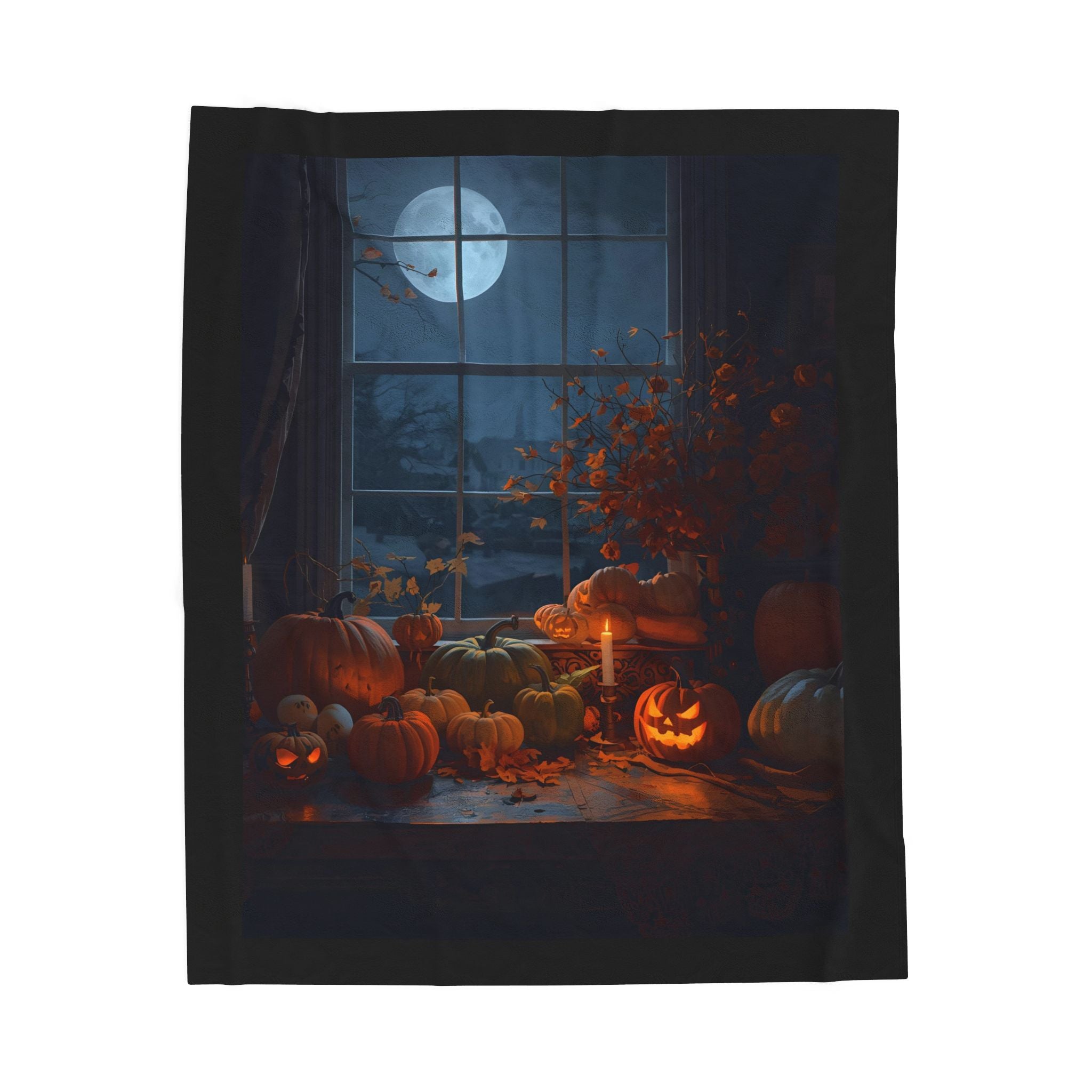 Cozy Fall Pumpkin Velveteen Plush Blanket