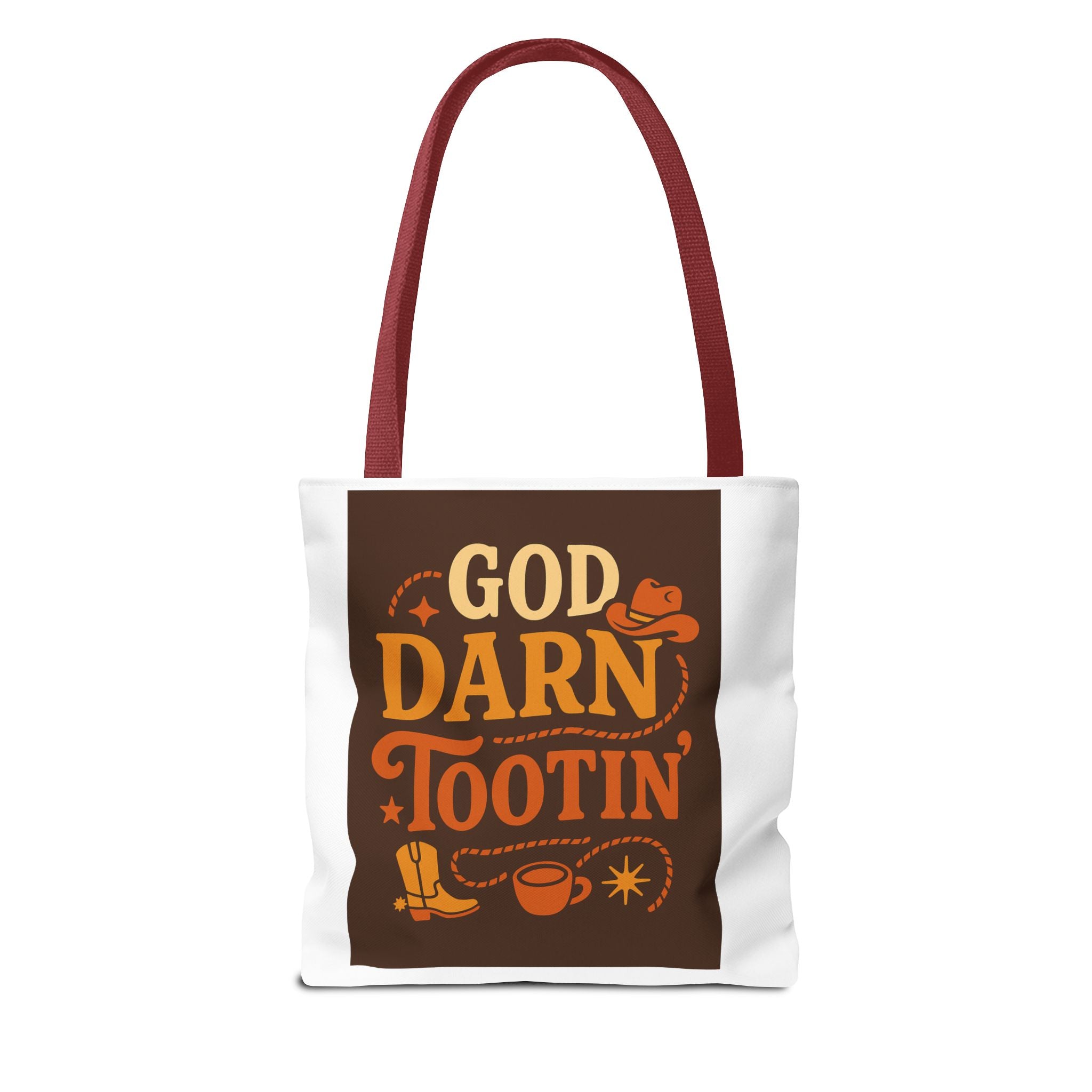 Western-Themed Tote Bag with 'God Darn Tootin' Design, Cowgirl Tote, Funny Grocery Bag, Cowboy Gift, Unique Beach Bag, Tote for Festivals