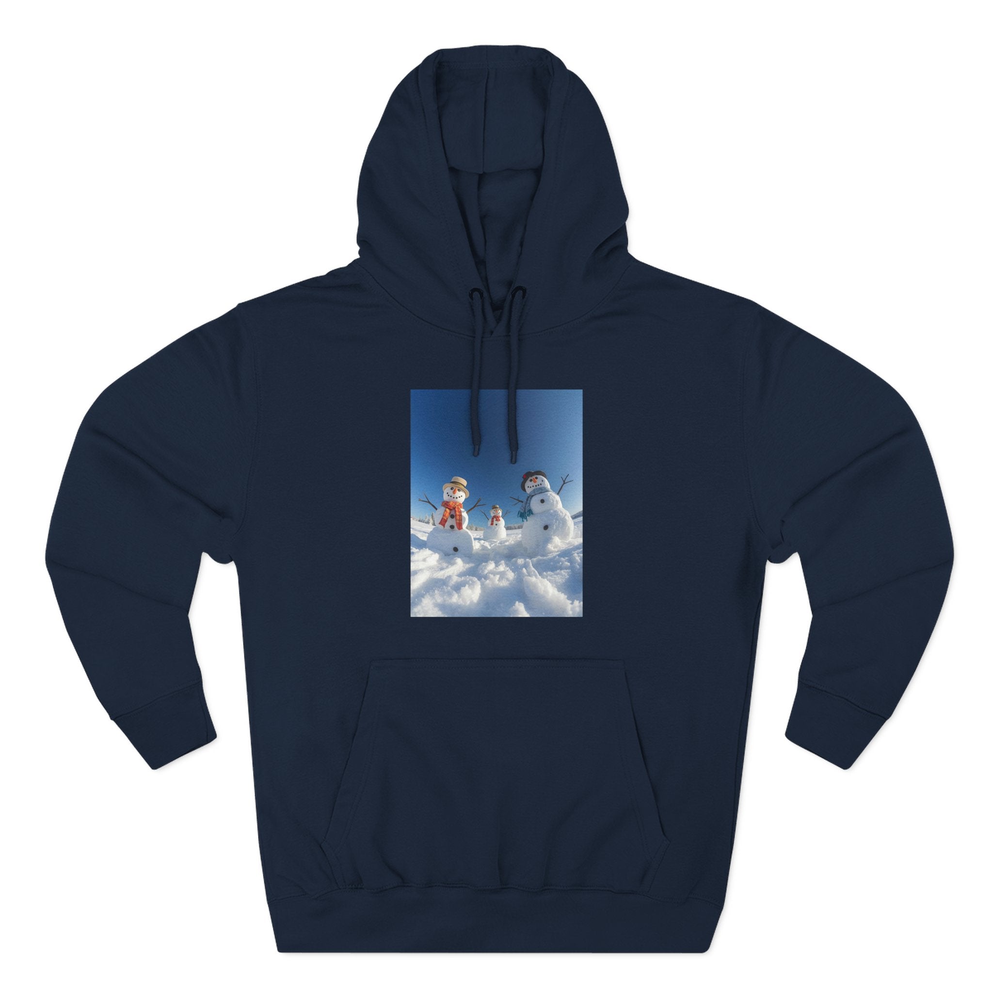 Cozy Fleece Hoodie with Fun Snowmen Design, Winter Wear, Gift for Christmas, Birthday Present, Casual Outfit, Hoodie for Snow Lovers