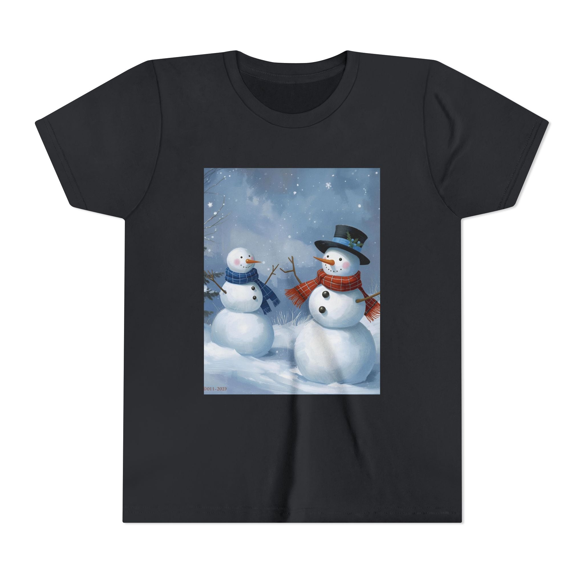 Christmas Snowman Family Youth Short Sleeve Tee