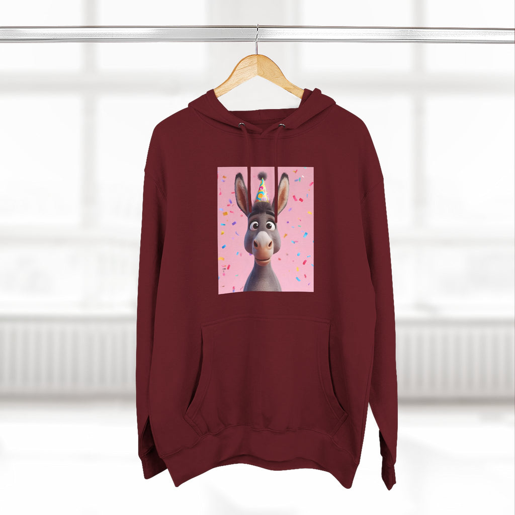 Donkey Birthday Three-Panel Fleece Hoodie