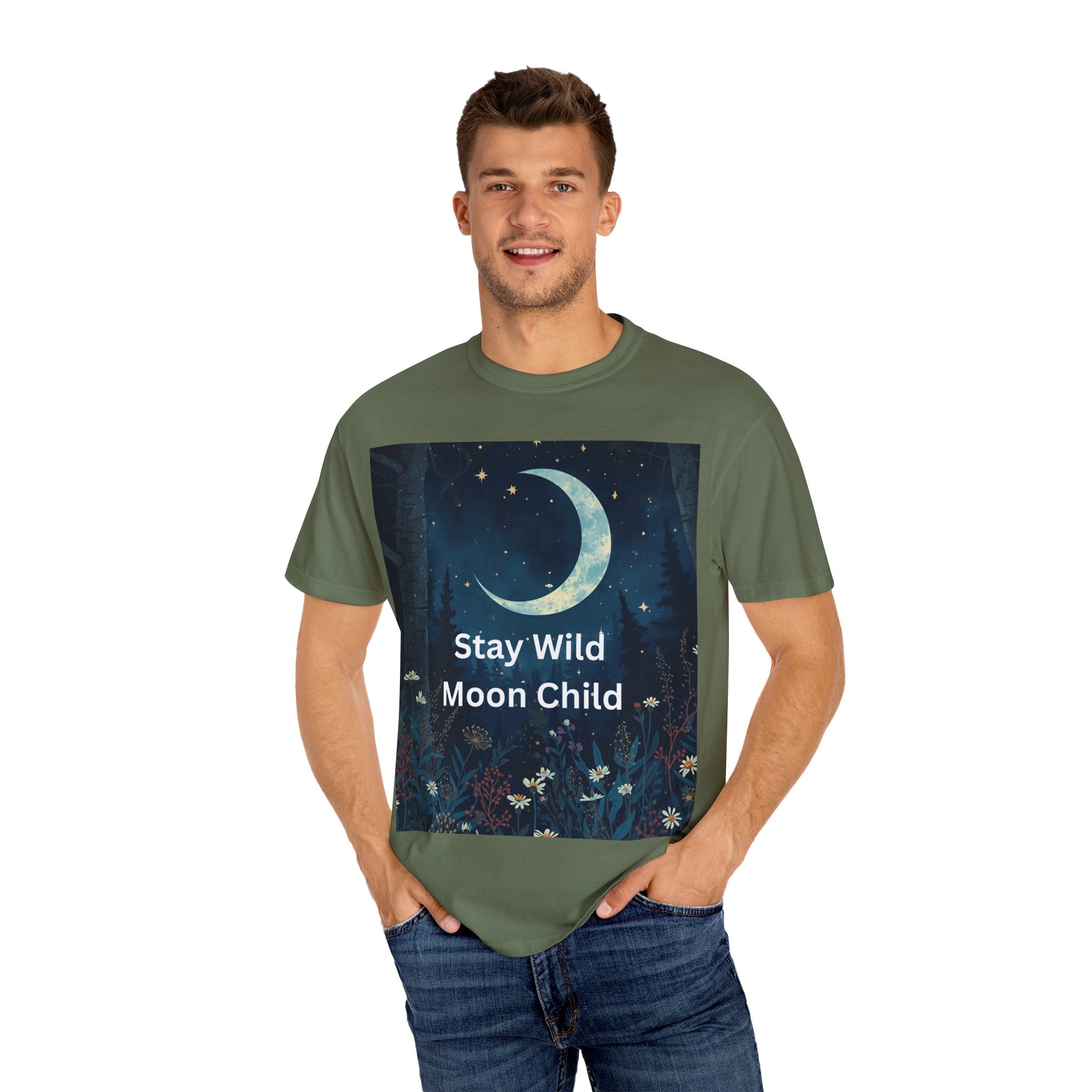 Unisex Stay Wild Moon Child T-Shirt, Stay Wild Graphic Tee, Boho Style Shirt, Gift for Nature Lovers, Vintage Vibe Apparel