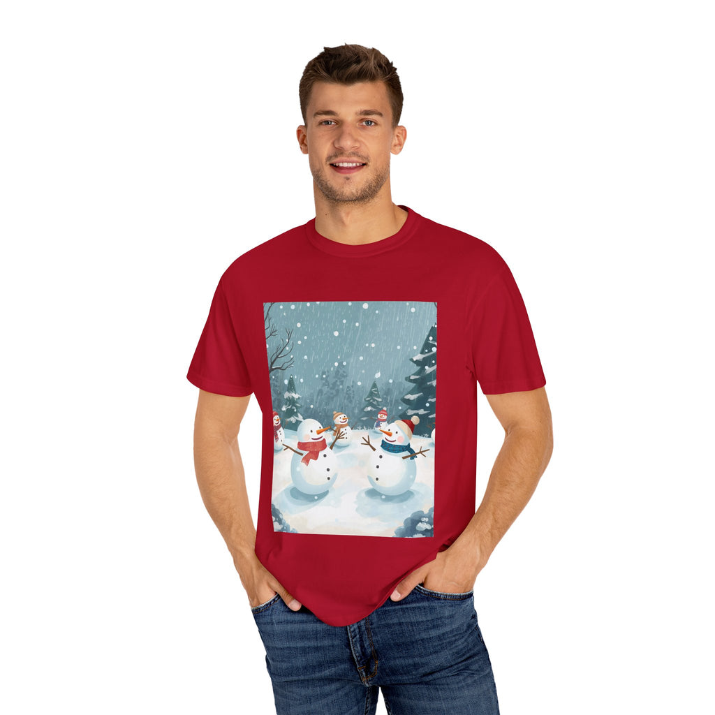Festive Christmas Snowman Winter Wonderland T-shirt, Holiday Tee, Snowman Gift, Cozy Apparel, Unisex Christmas Shirt, Festive Winter Wear
