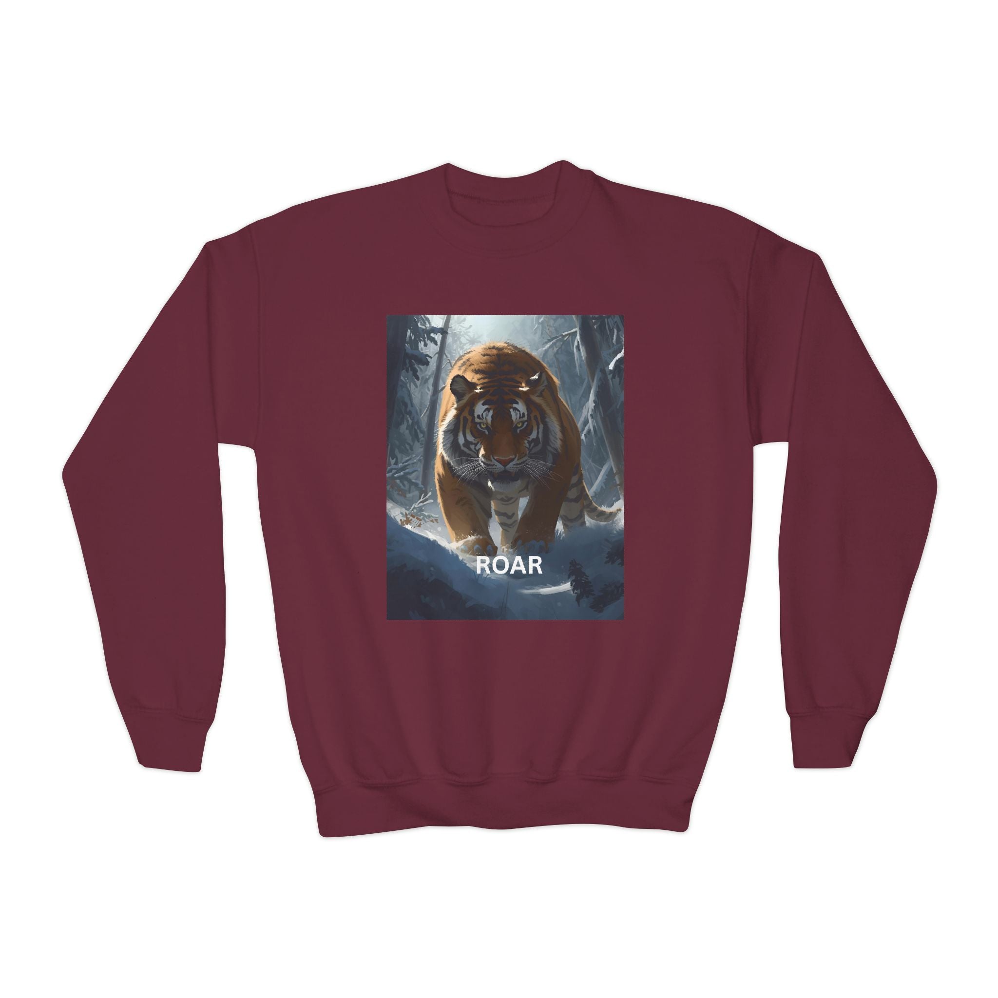 Tiger Roar Snow Youth Crewneck Sweatshirt
