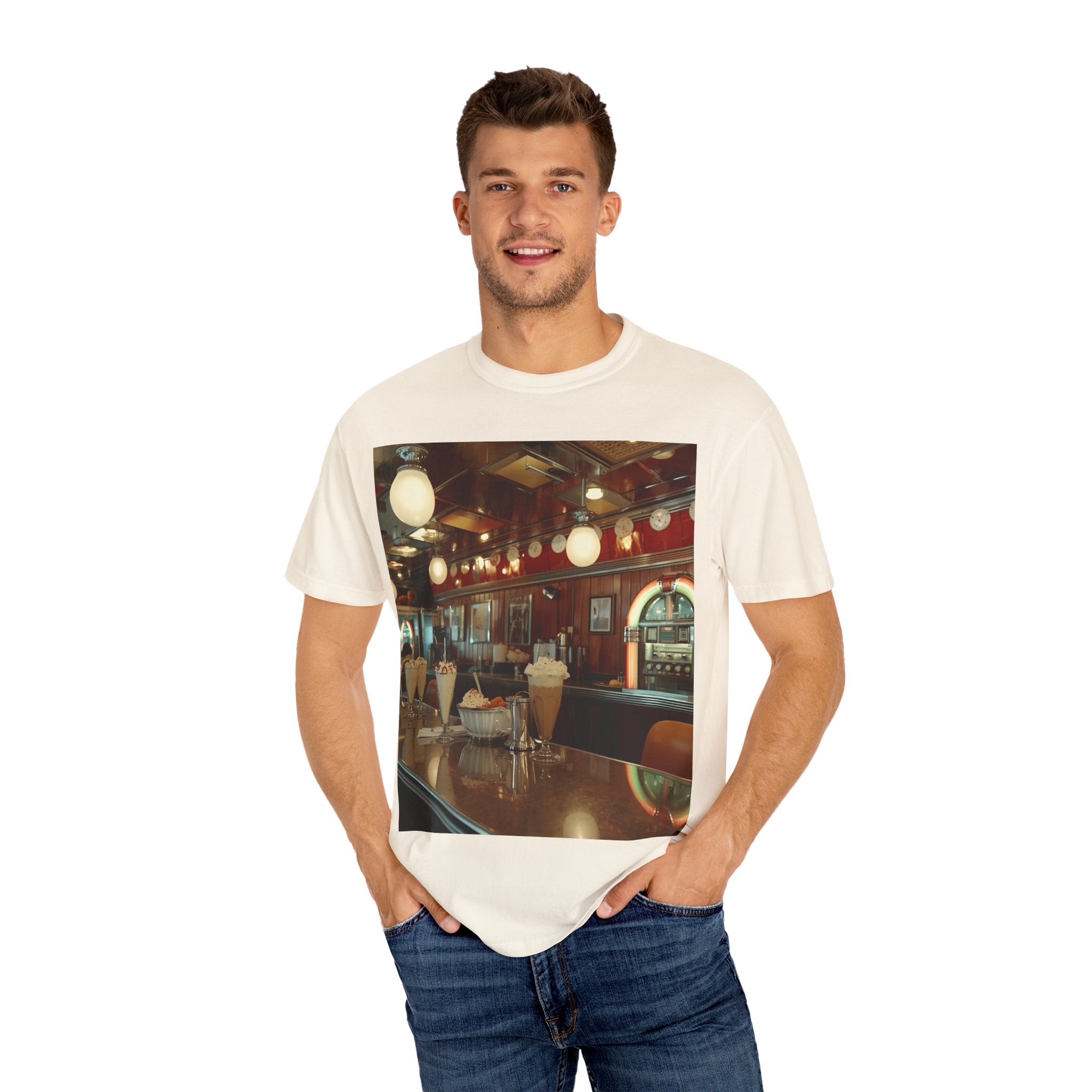 Cozy Vintage Café Vibe Unisex T-shirt, Casual Tee, Retro Style, Gift for Coffee Lovers, Summer Fashion, Everyday Wear