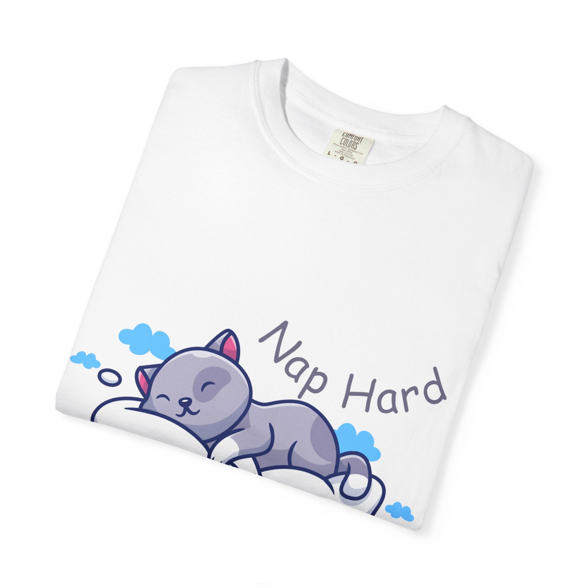 Cat Nap Graphic T-shirt, Cute Cat Tee, Relaxed Fit Apparel, Gift for Cat Lovers, Cozy Lounge Wear, Funny Pet Humor Top