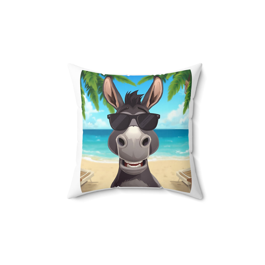 Beach Vibe Donkey Pillow | Fun Home Decor, Tropical Gift, Animal Cushion, Summer Living Room Accent