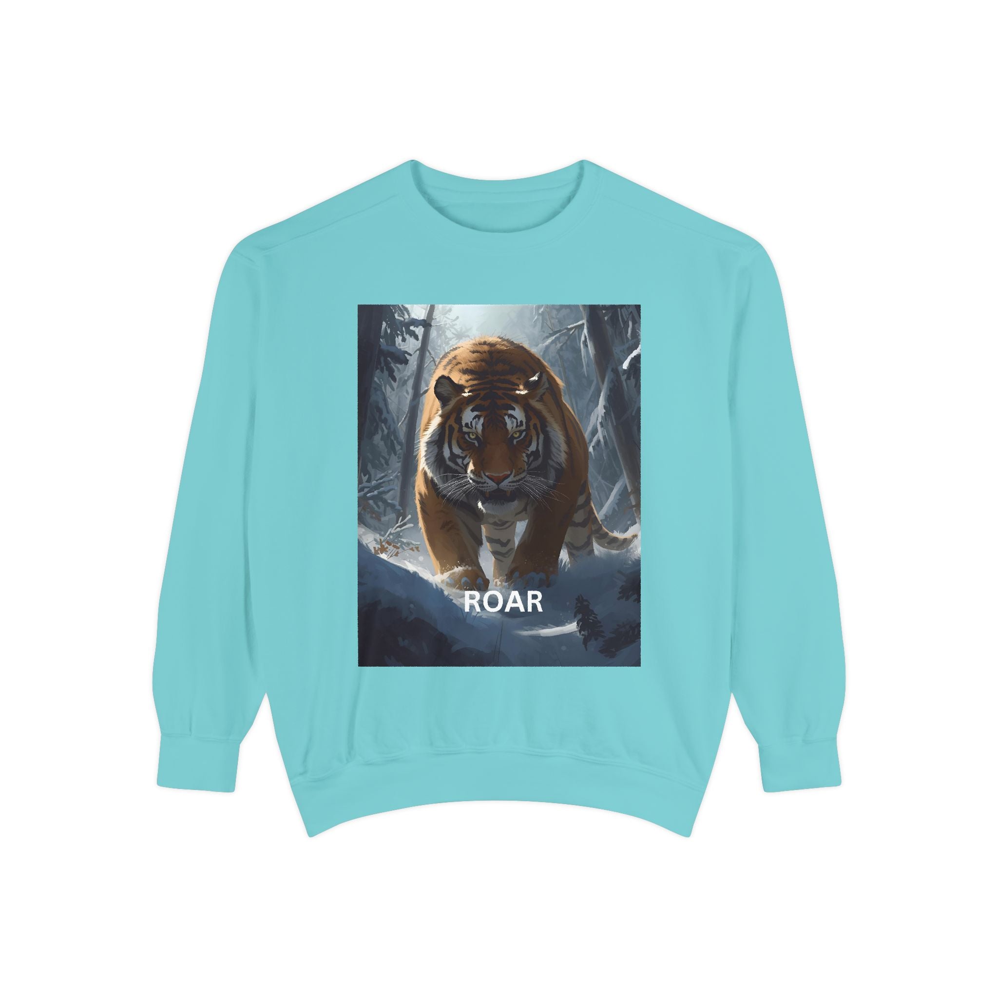 Tiger Roar Snow Unisex Garment-Dyed Sweatshirt