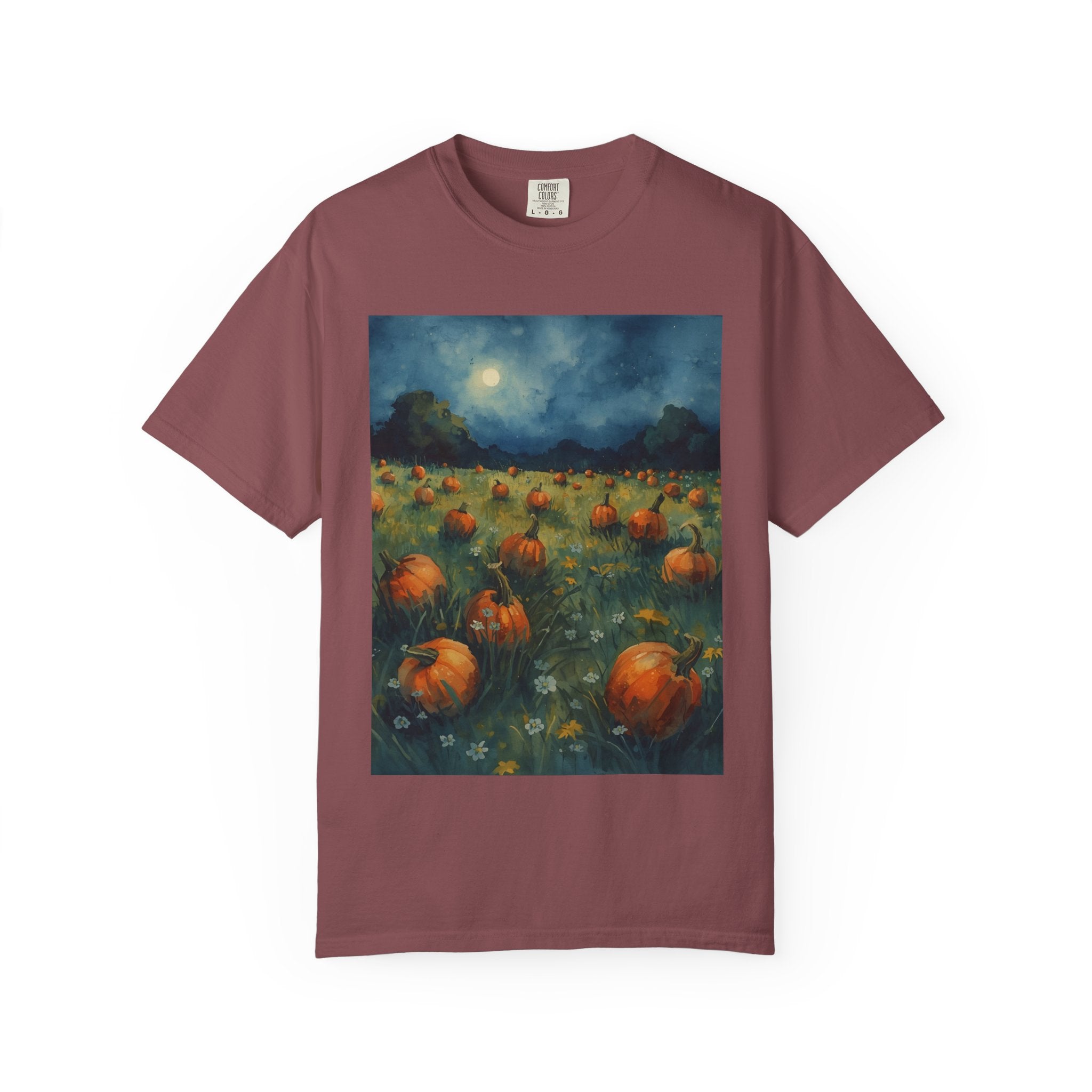 Autumn Pumpkin Field T-shirt | Unisex Fall Tee, Cozy Graphic Shirt, Halloween Gift, Harvest Fashion, Seasonal Wear, Pumpkin Lovers