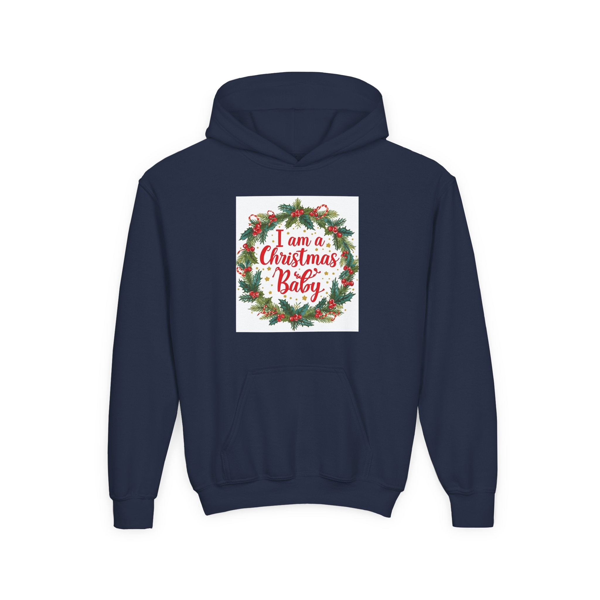 I Am A Christmas Baby Youth Heavy Blend Hooded Sweatshirt
