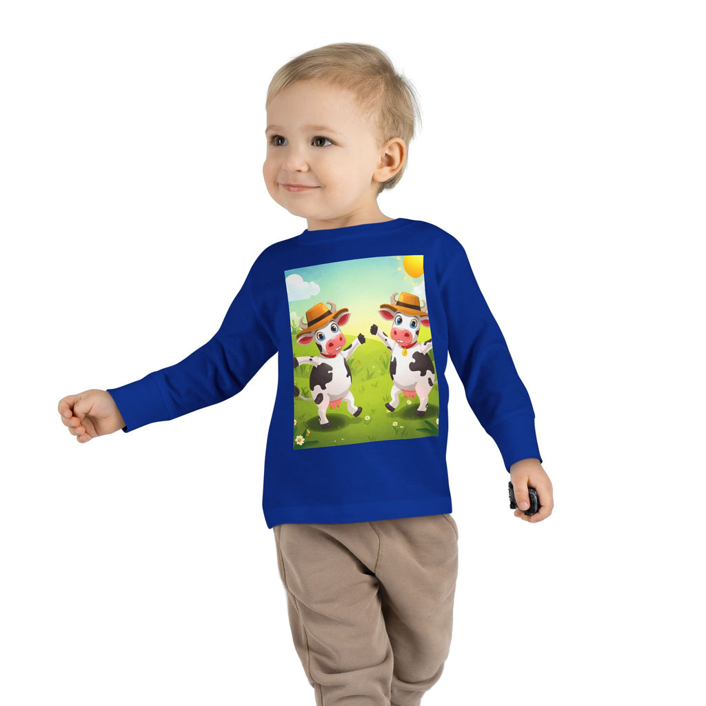 Cute Cows Farm Fun Toddler Long Sleeve Tee